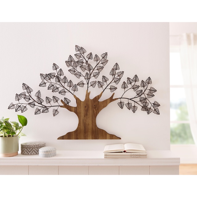 HOFMANN LIVING AND MORE Wanddekoobjekt »Baum«, Materialmix aus Metall und  Holz à bas prix