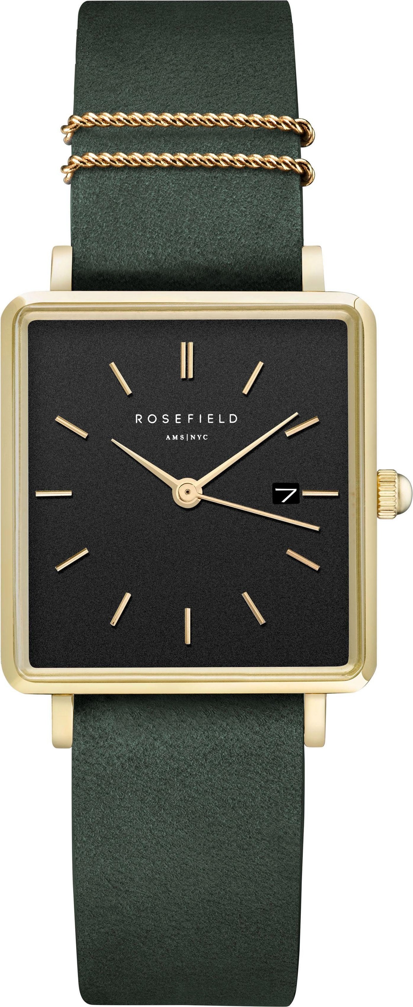 Quarzuhr »The Boxy Black Sunray Forest Green Goldfarben, QBFGG-Q031«