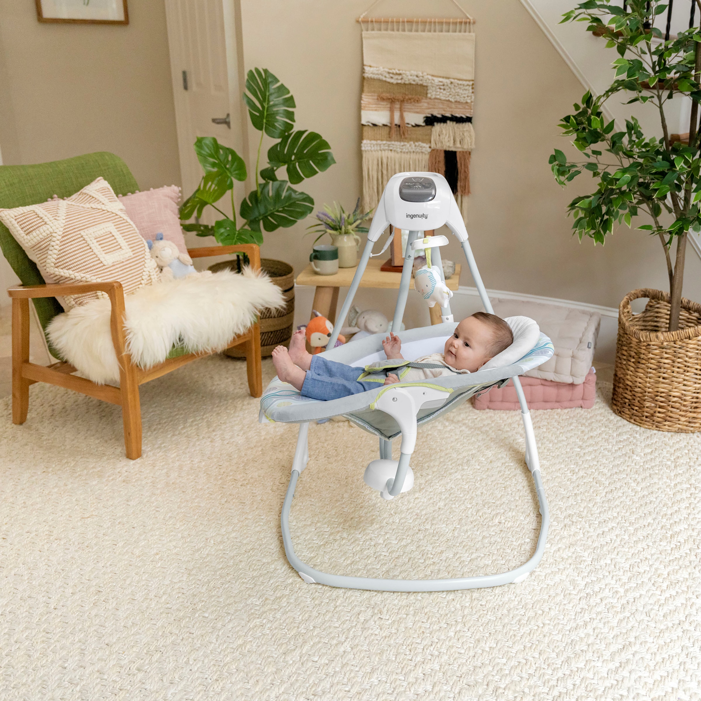 ingenuity Babywippe »SimpleComfort  Compact Soothing Swing - Everston« mit Sound-Effekt