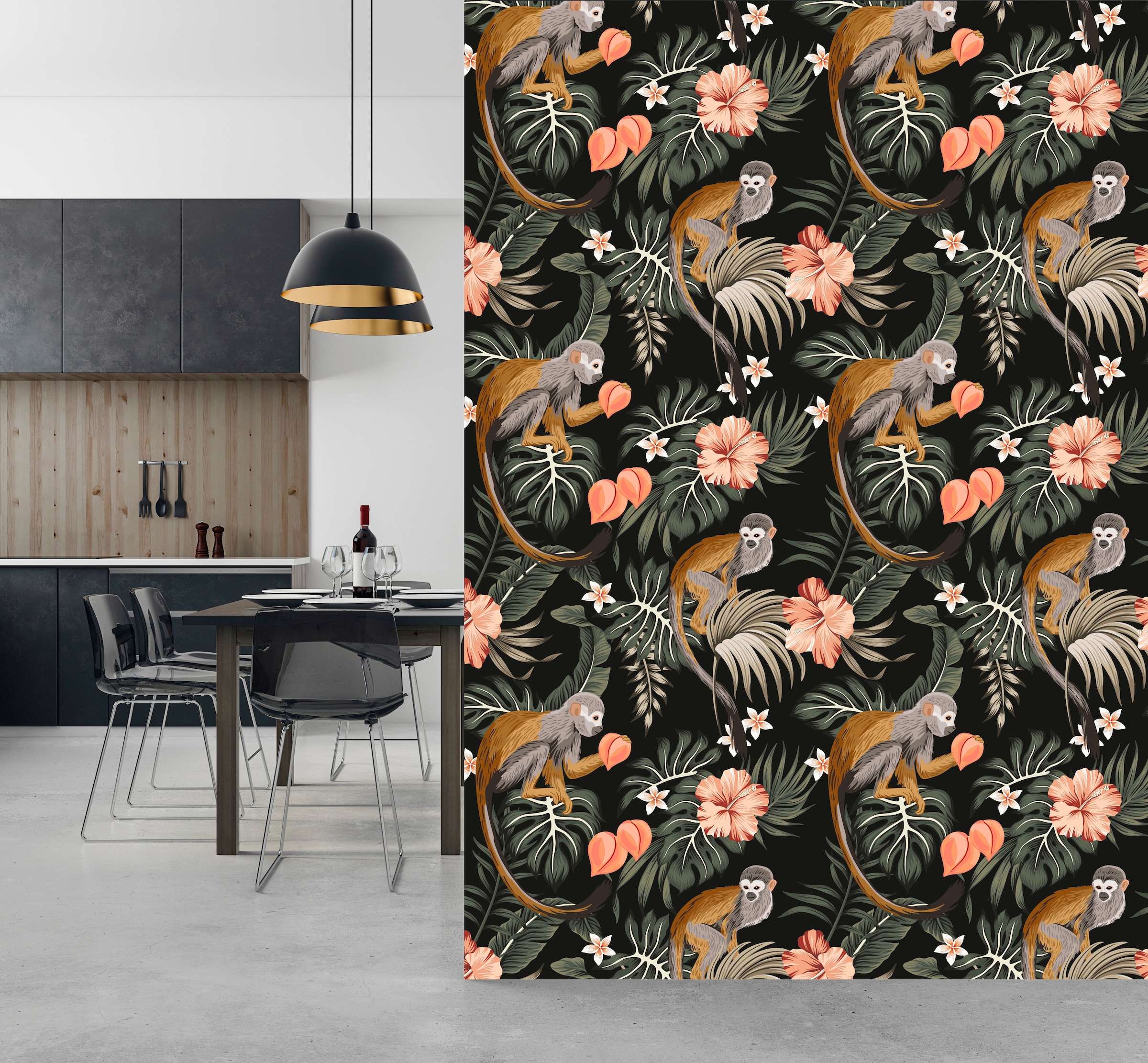 queence Vinyltapete »Edda«, bedruckt-Motiv-botanisch-floral-gemustert-natürlich, 90x250cm, selbstklebend, kinderleichte Anbringung, Sticker