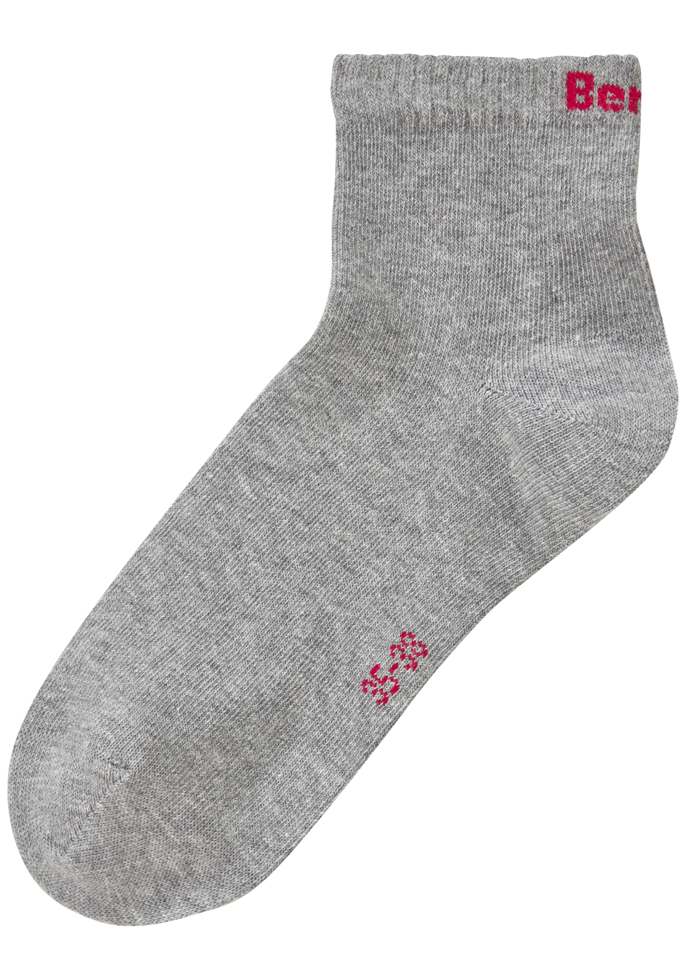 Bench. Chaussettes courtes »für Damen und Herren in Baumwollmischung, für Sport und Freizeit« Paquet, 6 Couple tlg. avec inscription logo classique, sans éponge,