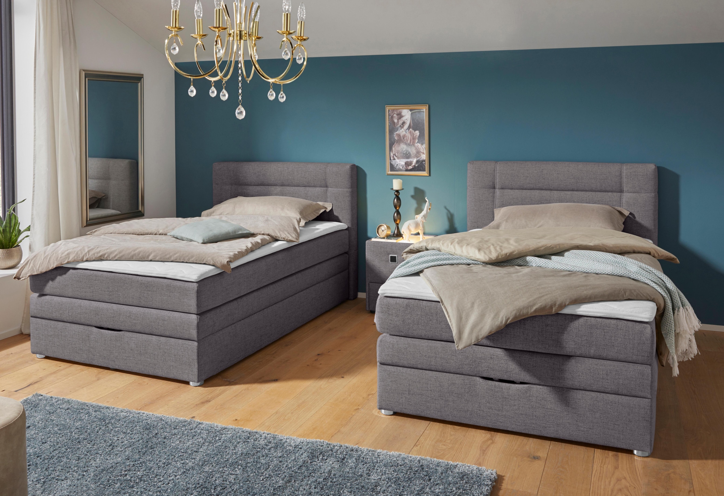 Jockenhöfer Gruppe Boxspringbett »Carmen« mit Bettkasten und Topper, erhältlich in  120 & 140cm Breite