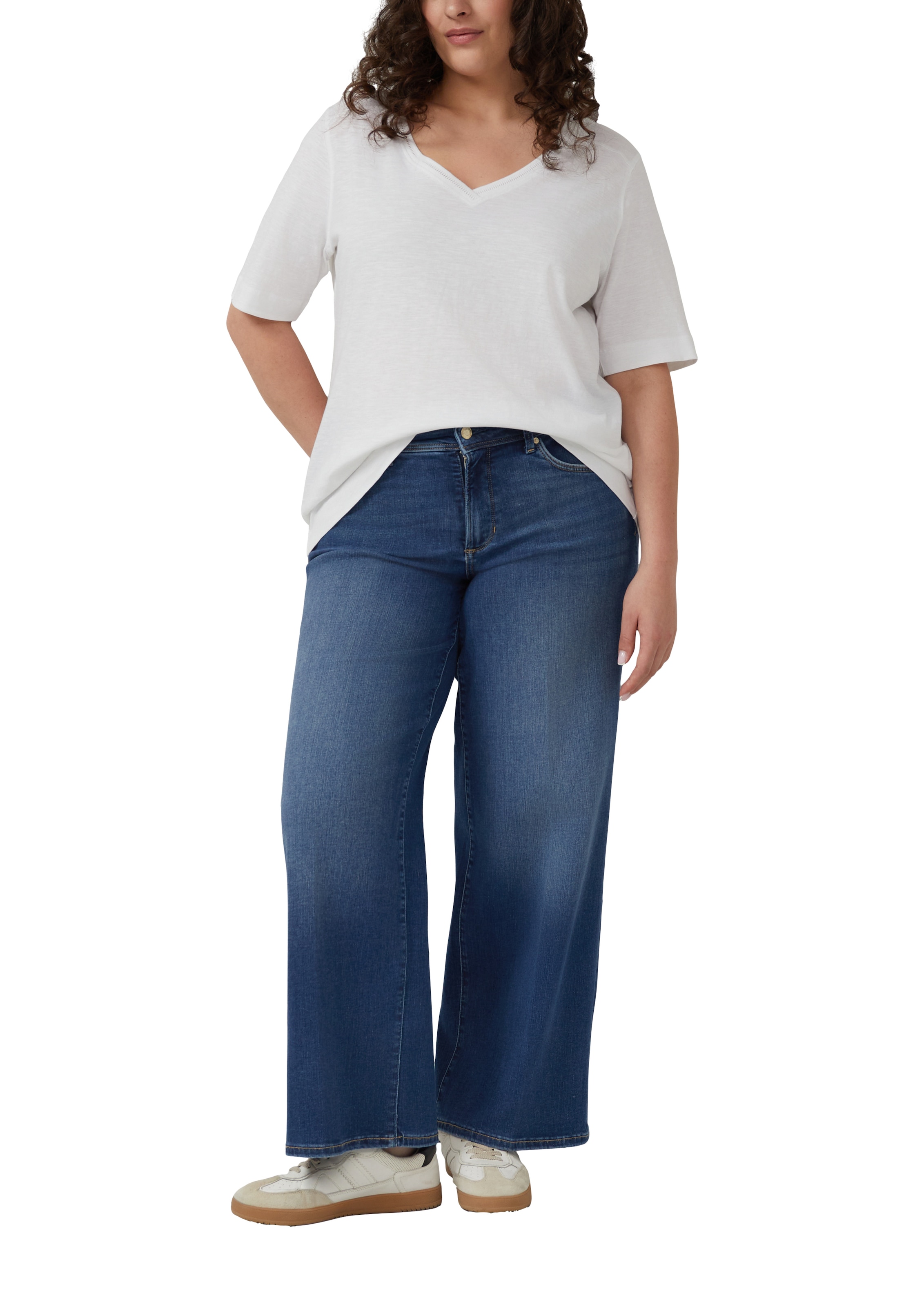 s.Oliver CURVE V-Shirt Sommershirt aus reiner Baumwolle/Grosse Grössen