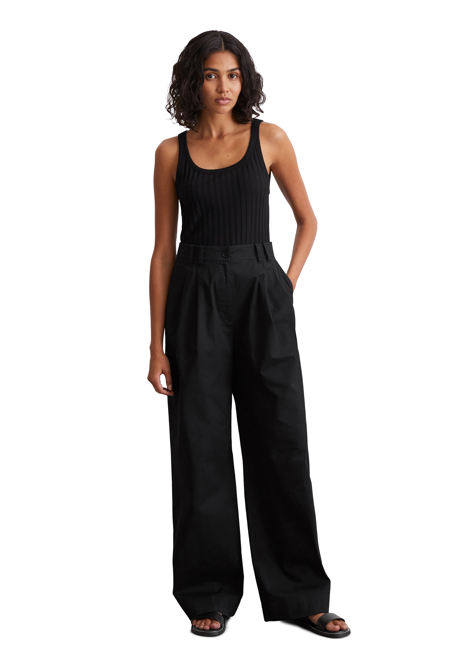 Marc O'Polo Bundfaltenhose, weit, aus Twill, Allrounder
