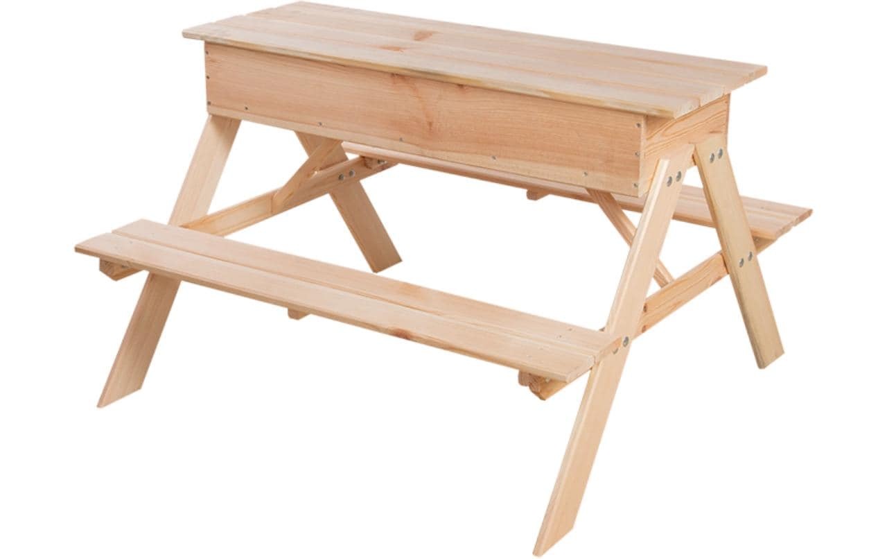 esschert design Sandkasten »Picknicktisch mit Sandkasten Holz 93 x 88 x 60 cm«