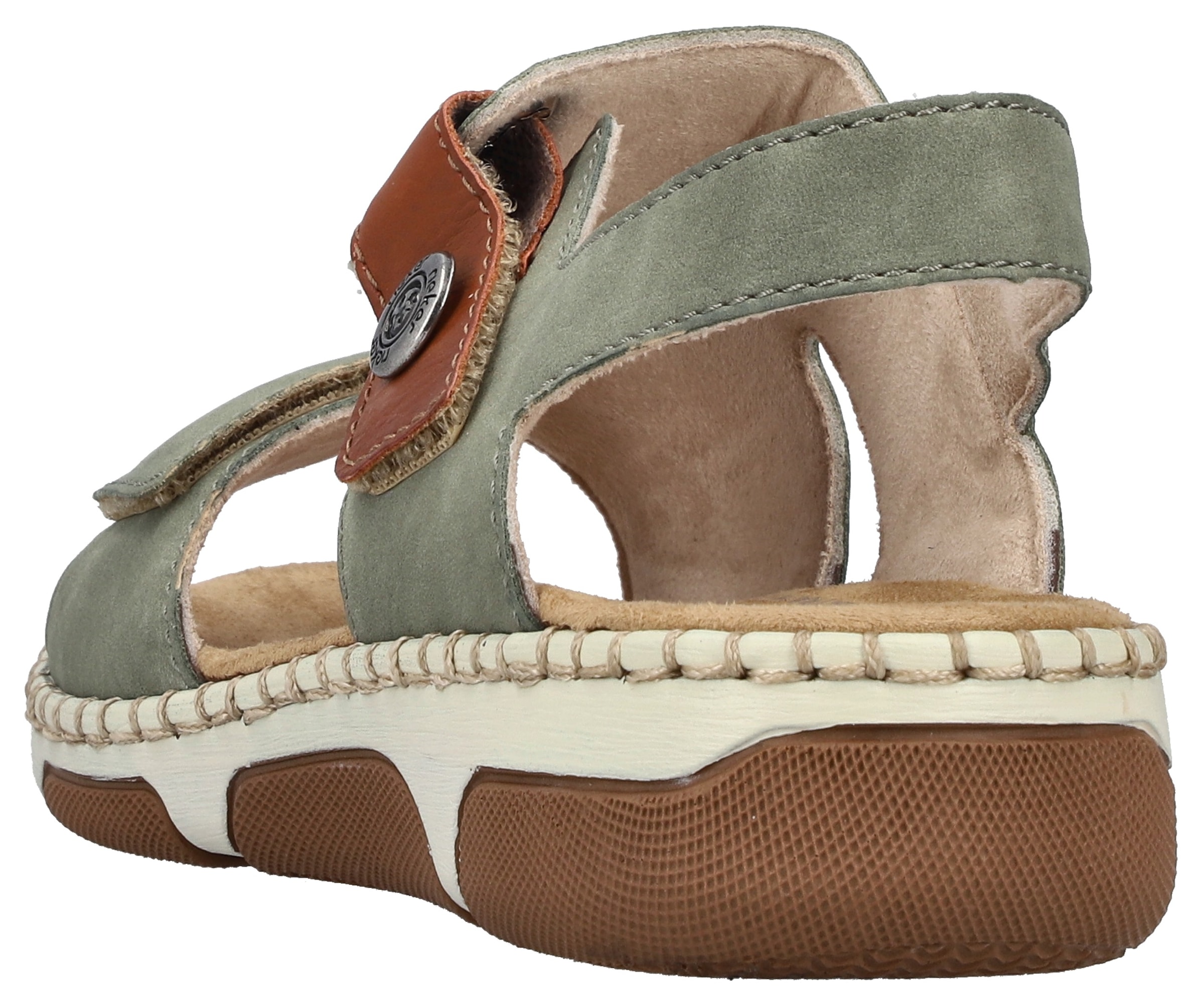 Rieker  chaussure d'été, chaussure à scratch avec couture décorative élaborée sur la semelle
