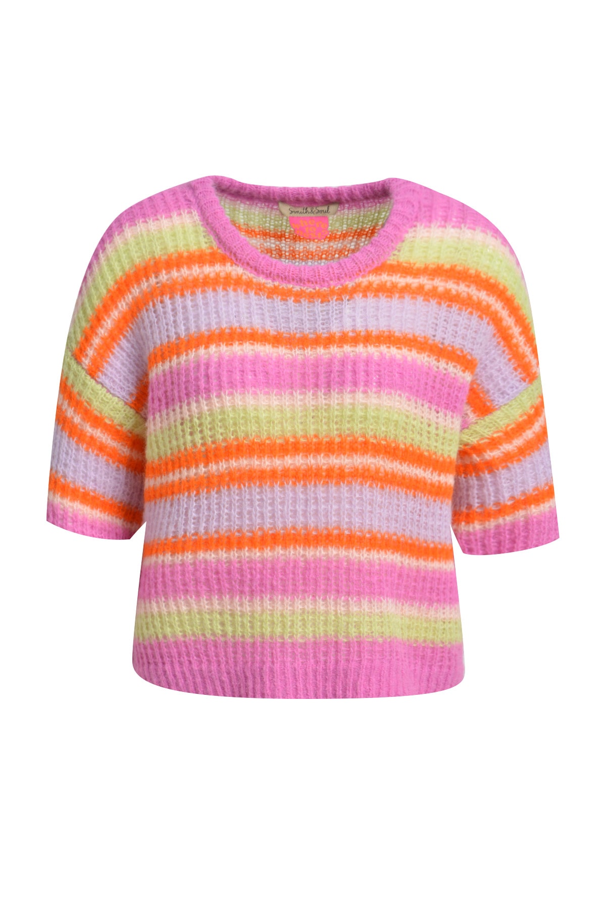 Image of Smith & Soul Strickpullover in Halbarm-Länge, Streifendesign