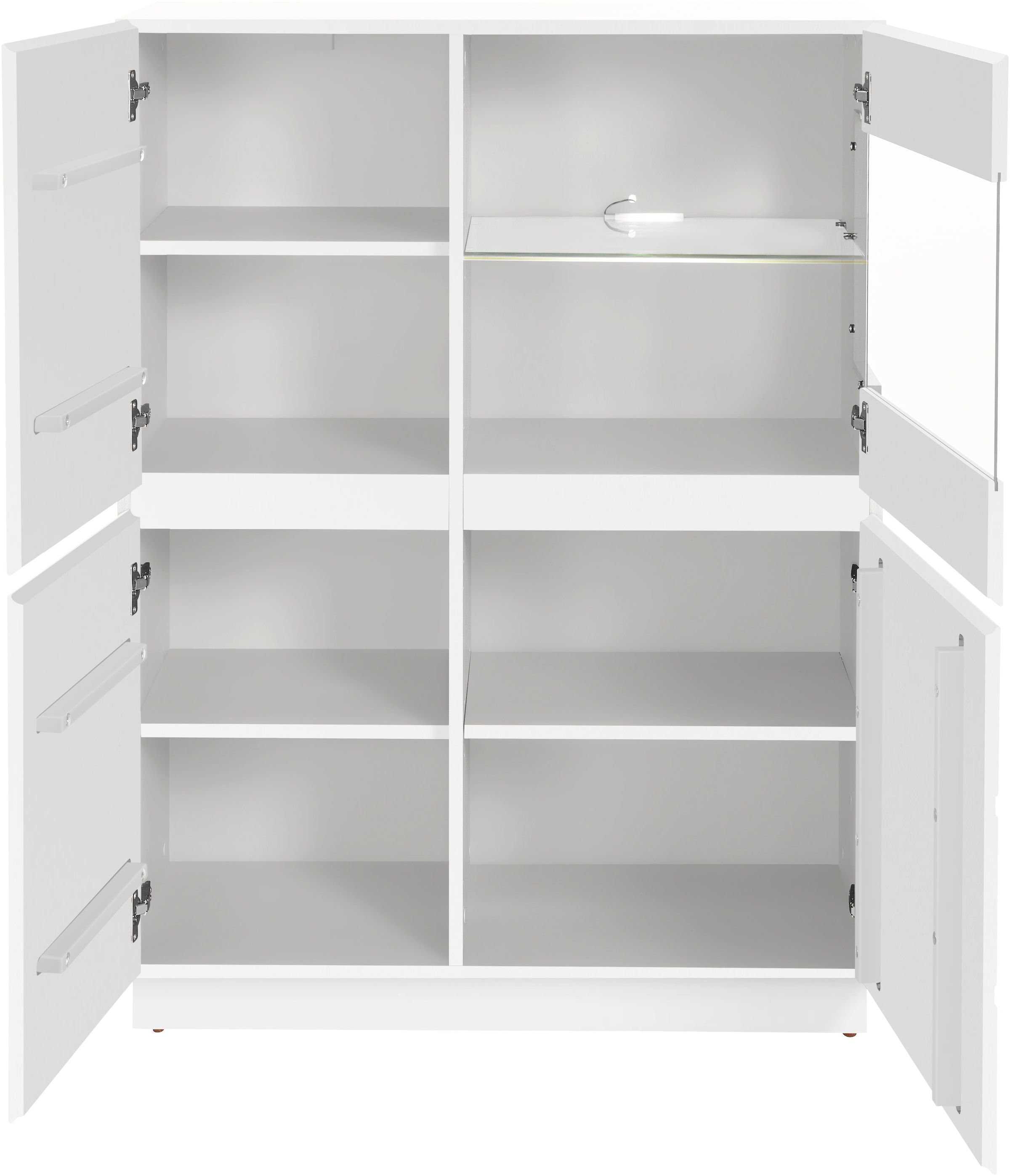 Home affaire Highboard »Laima«, Vitrine, Höhe 120 cm, teilmassiv, FSC®-zertifiziert