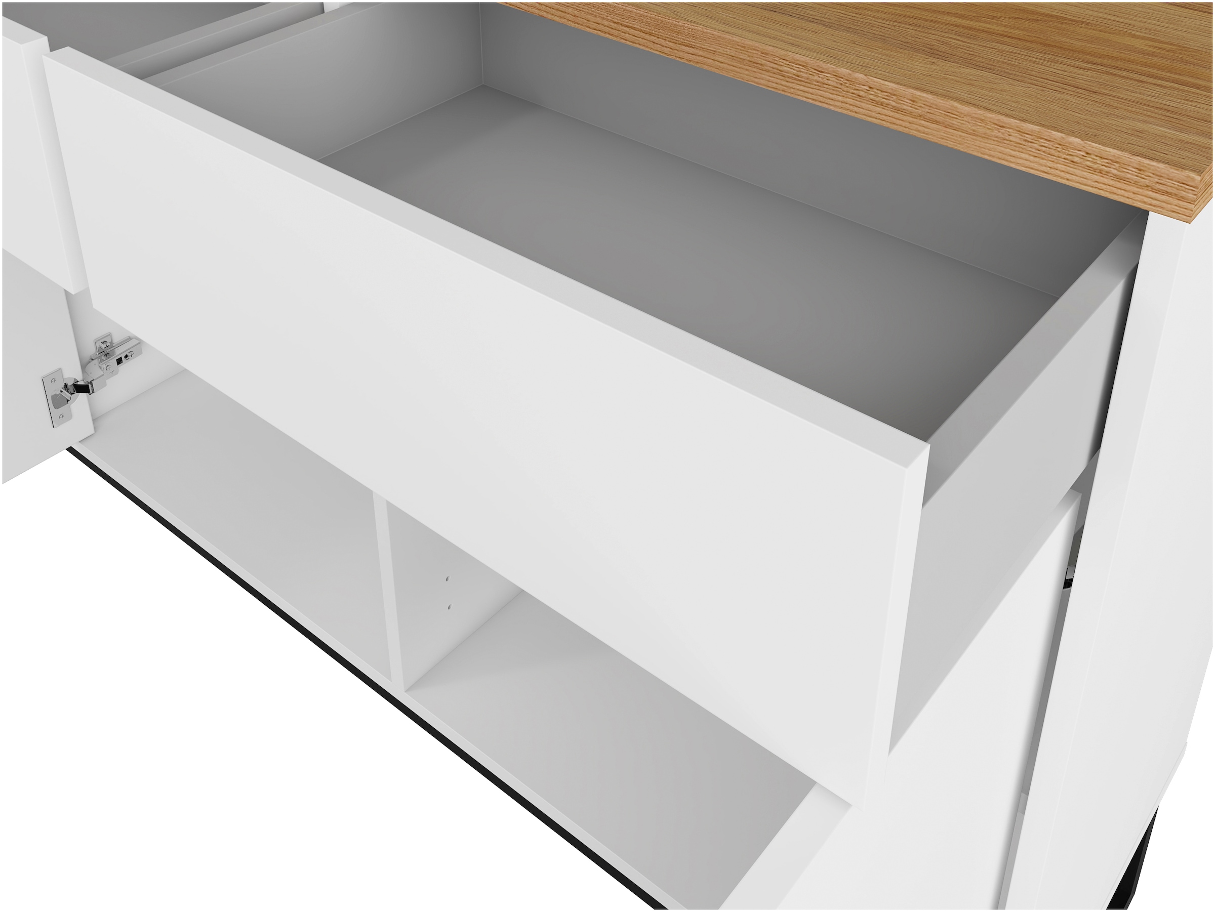 Home affaire Buffet »Alto, Breite 208,5 cm, grifflose Kommode 4 Türen/2 Schubkästen.« Schubladenschrank mit viel Stauraum, Einlegeböden verstellbar