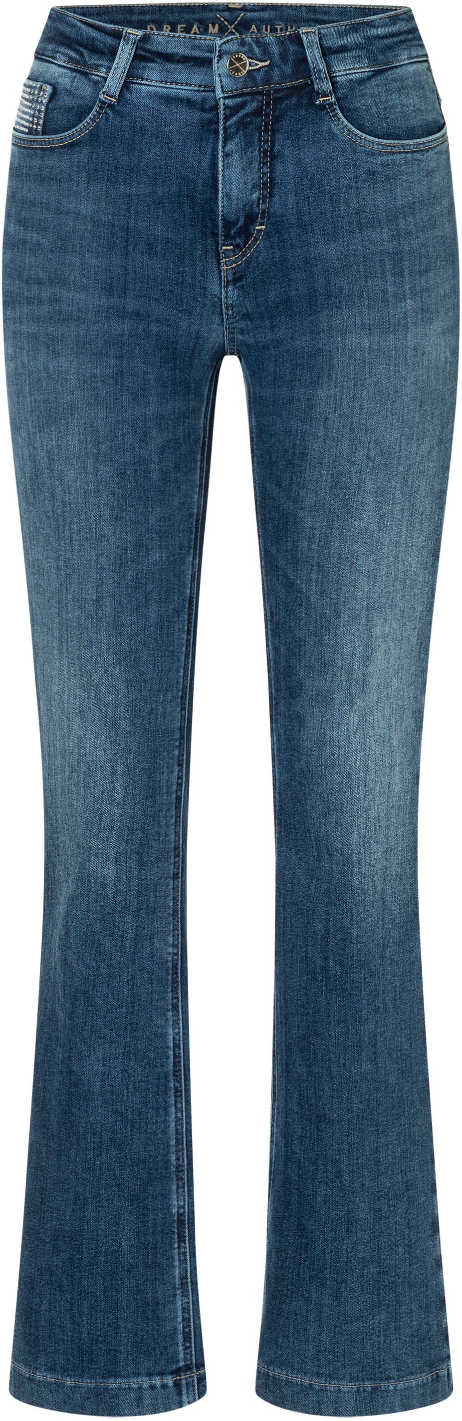 Image of MAC Bootcut-Jeans "DREAM BOOT" Figurformender Shaping-Effekt, Glitzerdetails an Vordertasche