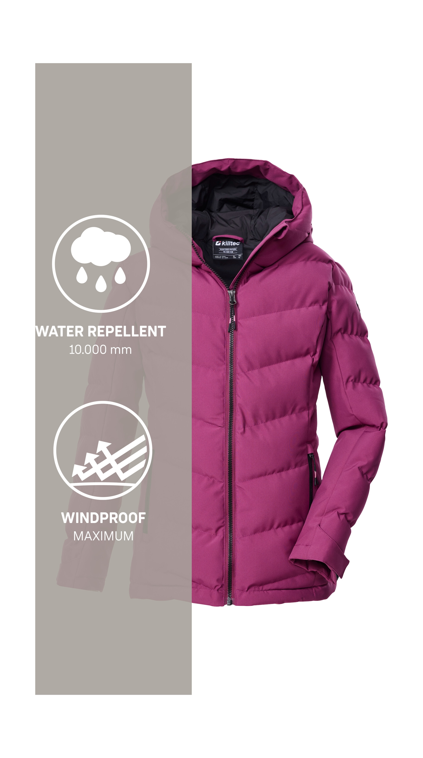 Killtec Veste matelassée »KOW 220 GRLS QLTD JCKT« Veste enfants coupe-vent, déperlante, avec poignets réglables