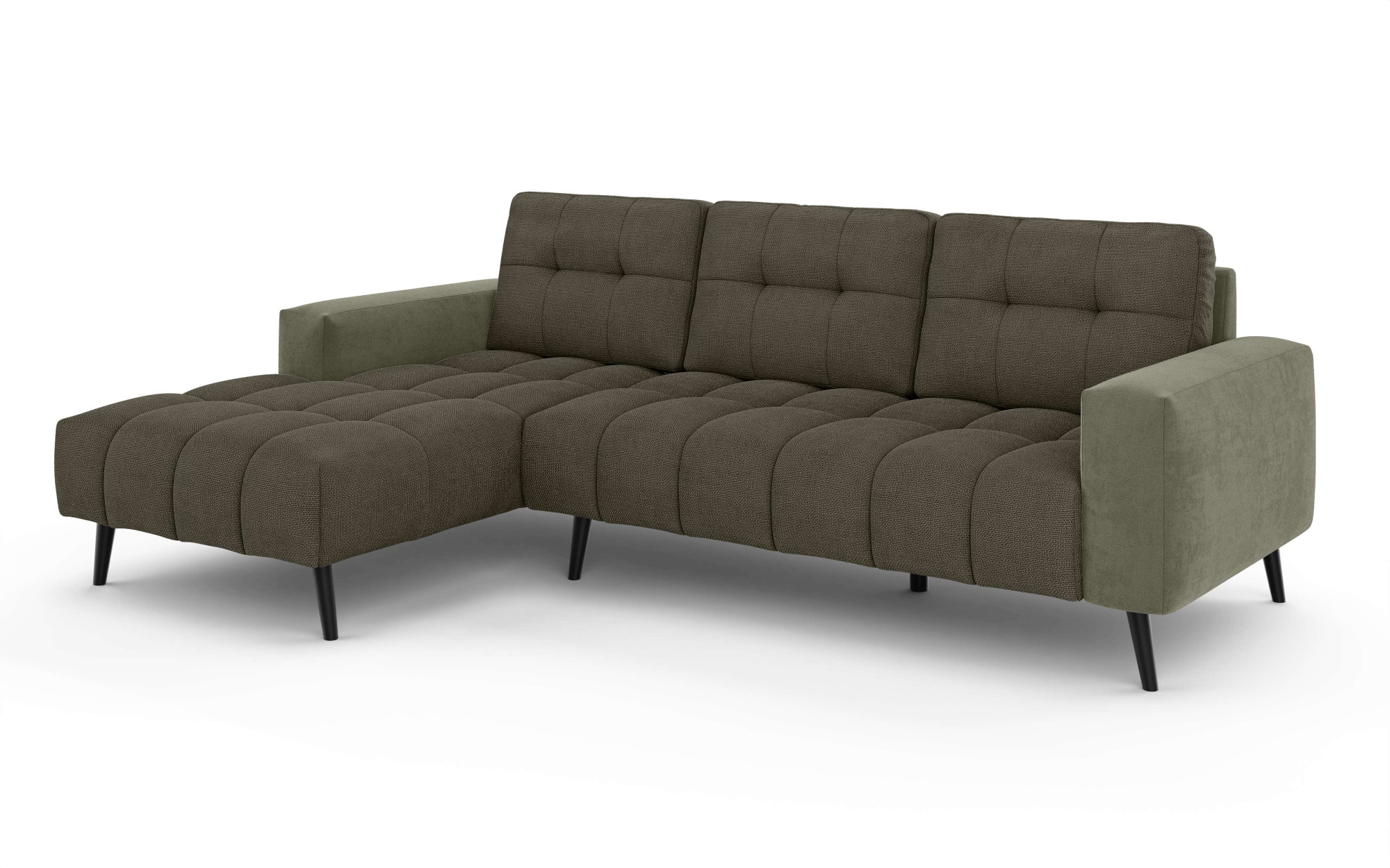 Home affaire Canapé d'angle »SERINE mit Recamiere rechts/links bestellbar, Masse B/H/T 253/91/161 cm« L-Form mit Wellenunterfederung, 3 Rückenkissen, ohne Bettfunktion