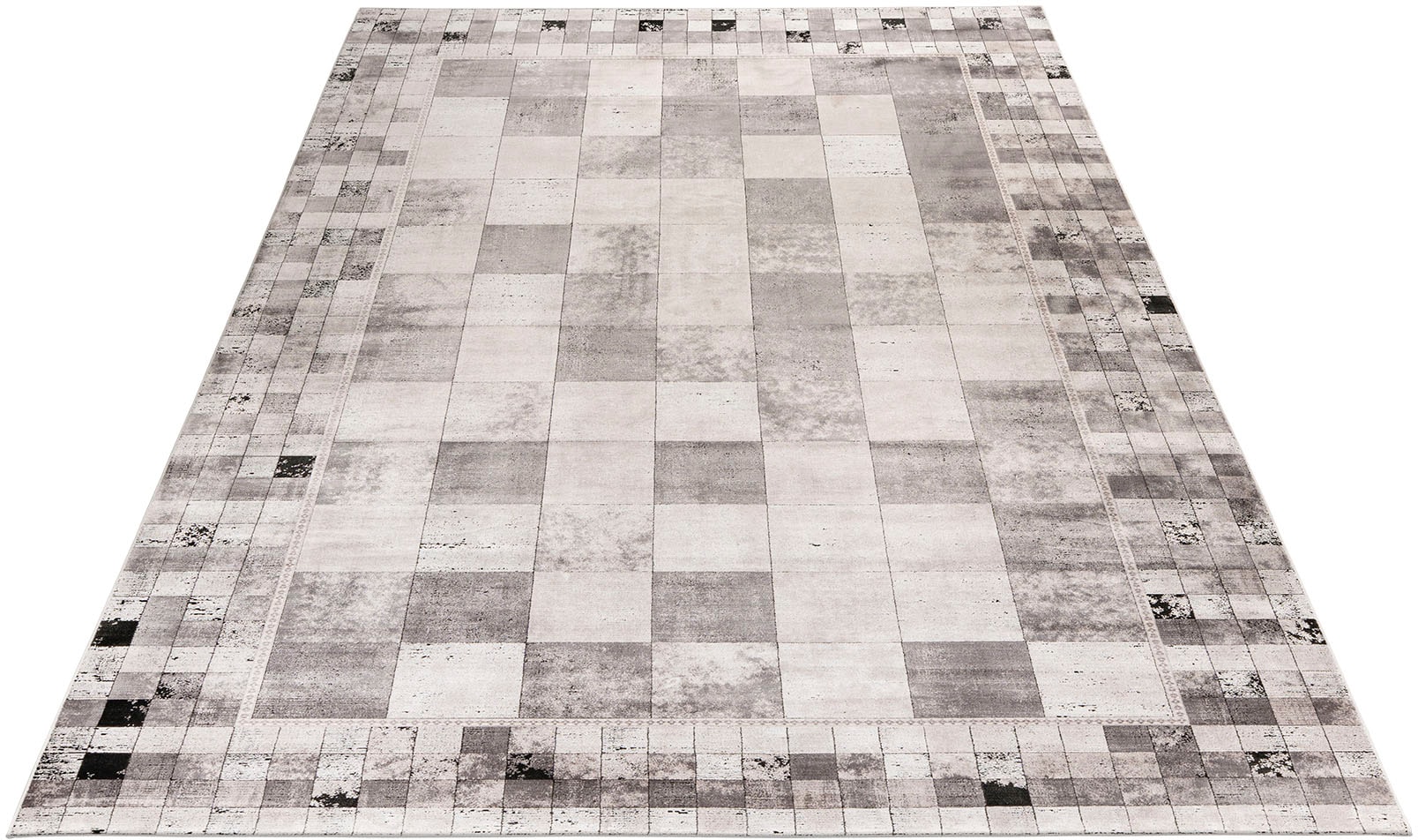 Image of Obsession Teppich "My Eden of Obsession 204" rechteckig 10 mm Höhe Beton Optik, mit Bordüre, besonders hohe Knotendichte, aus 85% Viskose