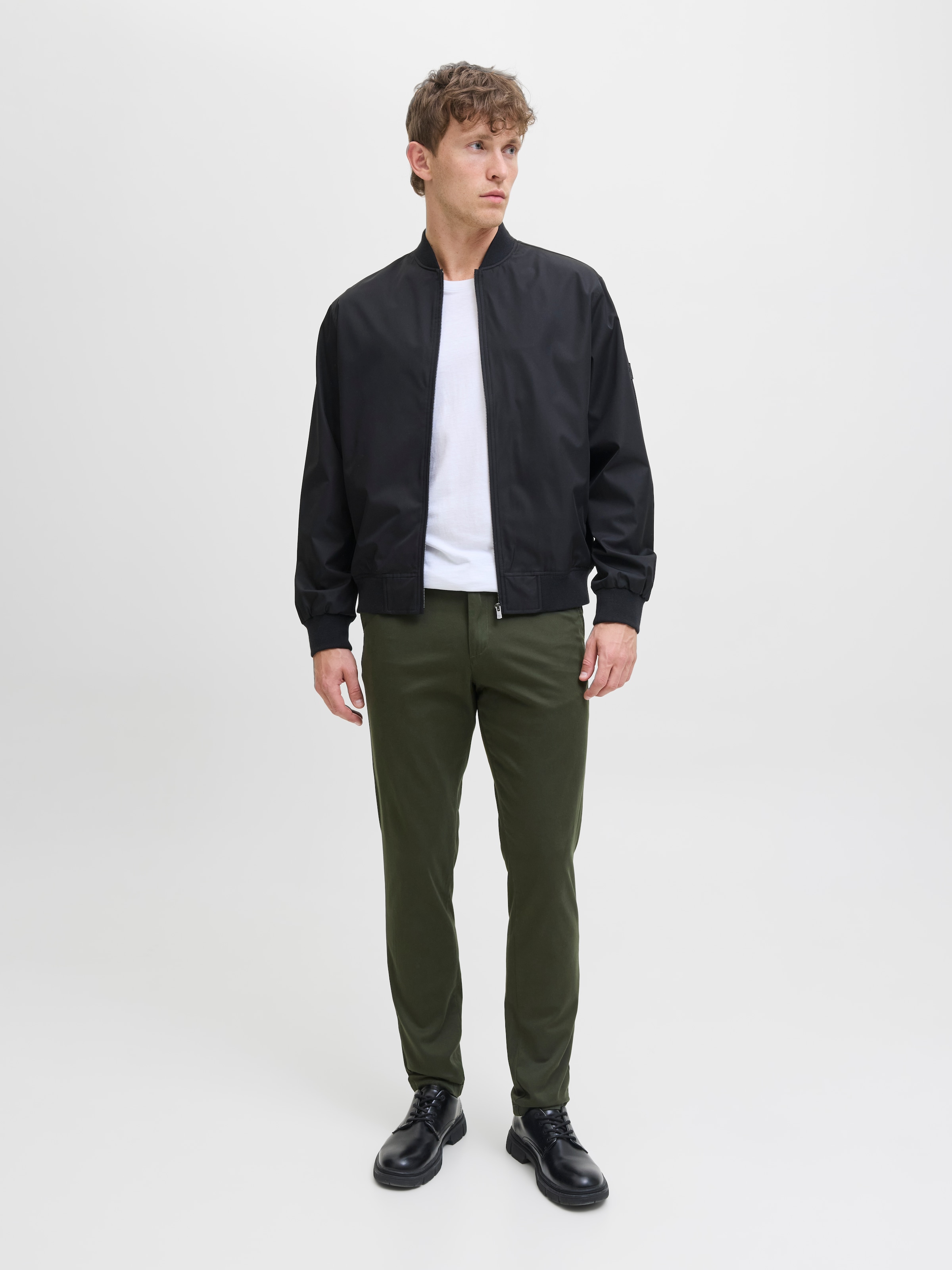 Jack & Jones Chinos »JPSTMARCO mit Stretchkomfort und schmalem Bein«, unifarben, modisch, slim fit, Baumwollmischung