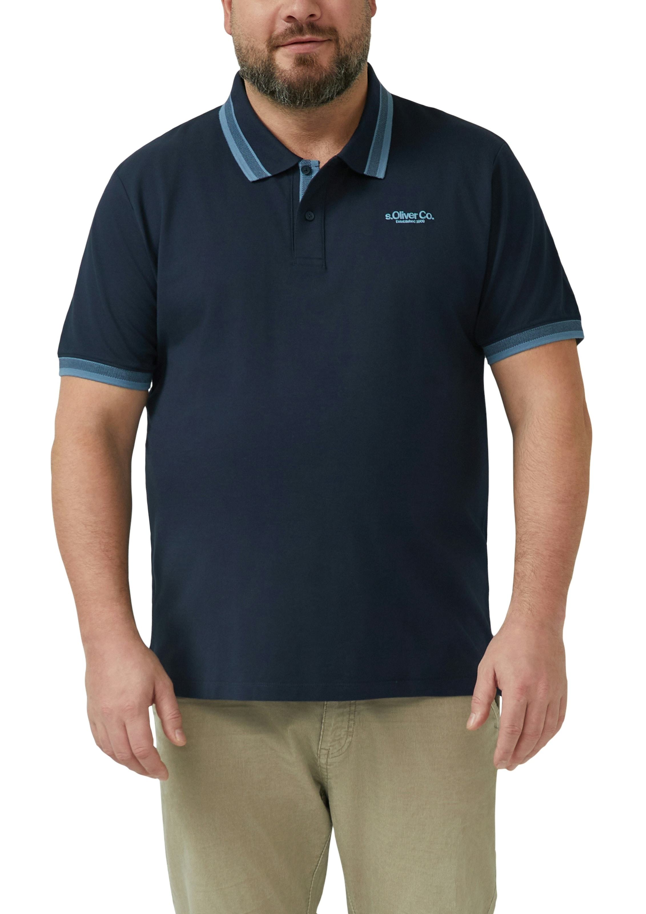 Image of s.Oliver Men Big Sizes Poloshirt mit Logo Print