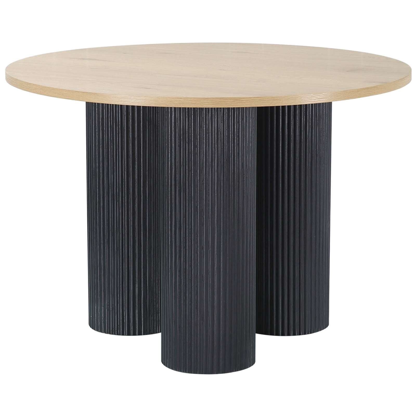 GOODproduct Esstisch »Mandan« rund, 110x110 cm, 25 cm runde Beine mit Rillenstruktur, Höhe 76 cm