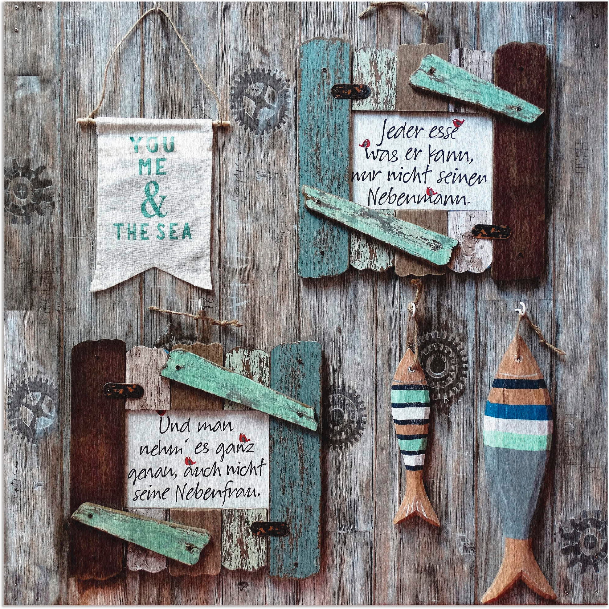 Image of Artland Alu-Dibond-Druck "Du ich und der See" Fisch & Meeresfrüchte 1 Stk. tlg. für Innen- und Aussenbereich geeignet, Outdoorbild