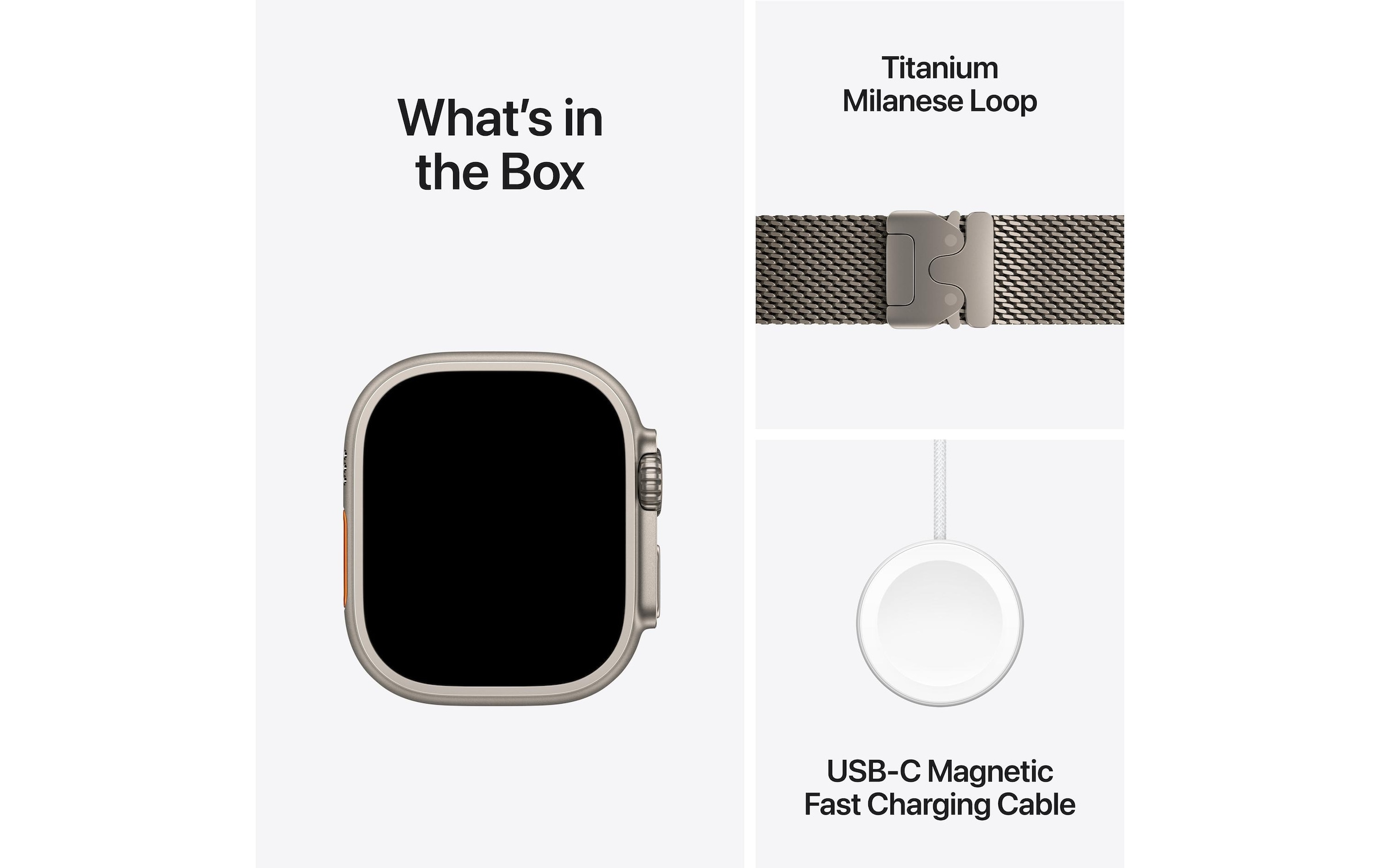 Apple Watch Ultra 2 Titan, 49 mm, GPS + Cellular, Milanese Loop S, Natur