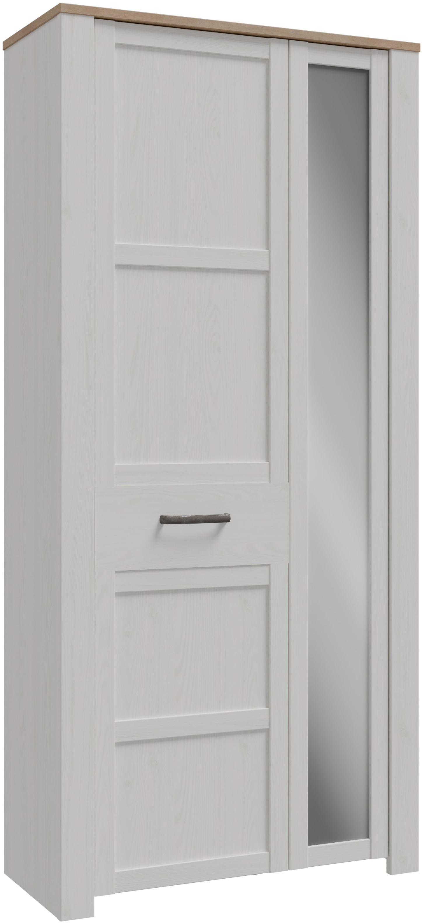 Image of FORTE Garderobenschrank "Garderobenschrank, Höhe 205,4cm, Spiegel, Soft Close, Push to Open" B/H/T 94,4/205,4/42 cm