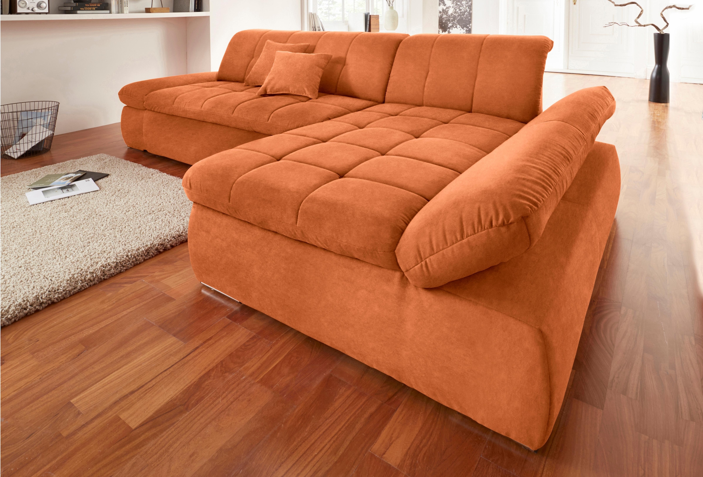Image of DOMO collection Ecksofa "NMORIC XXL, 300x172x80cm, viel Platz, bequem, L-Form" wahlweise mit Bettfunktion und Armlehnverstellung