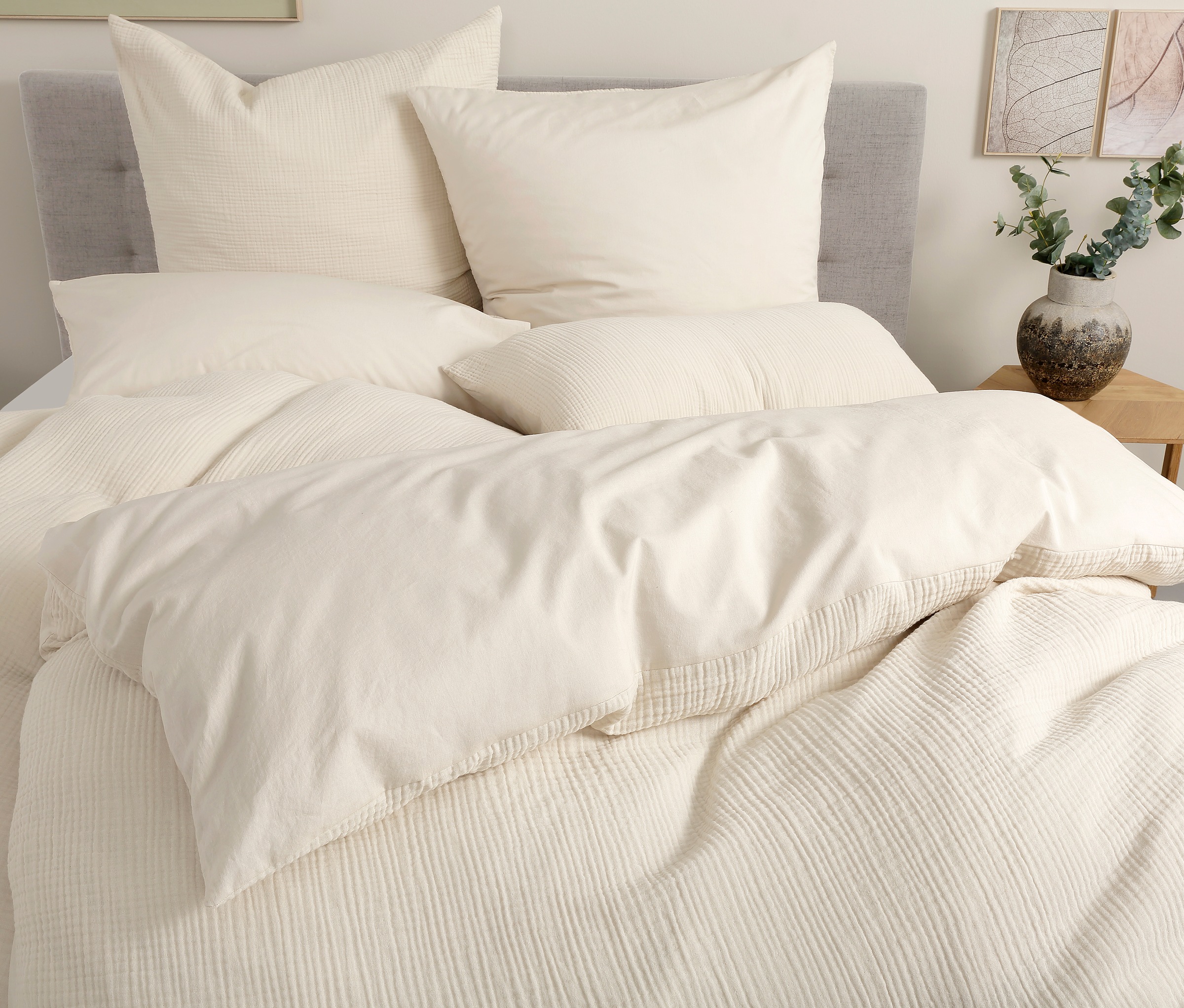Image of GOODproduct Wendebettwäsche "Sari3" 2 Stk. NEUHEIT: aus 100% Baumwolle in weichem Musselin, Rückseite Renforcé