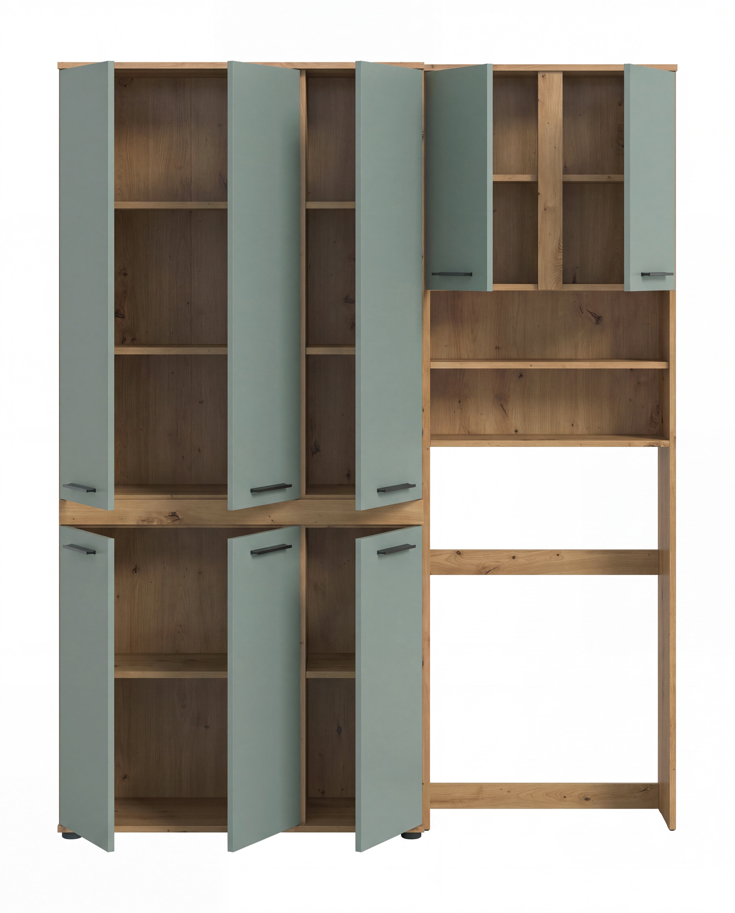 welltime Ensemble de meubles de salle de bain »LUCCA, 2-tlg. Badkombination, viel Stauraum, modernes Design« 2 cuis tlg.