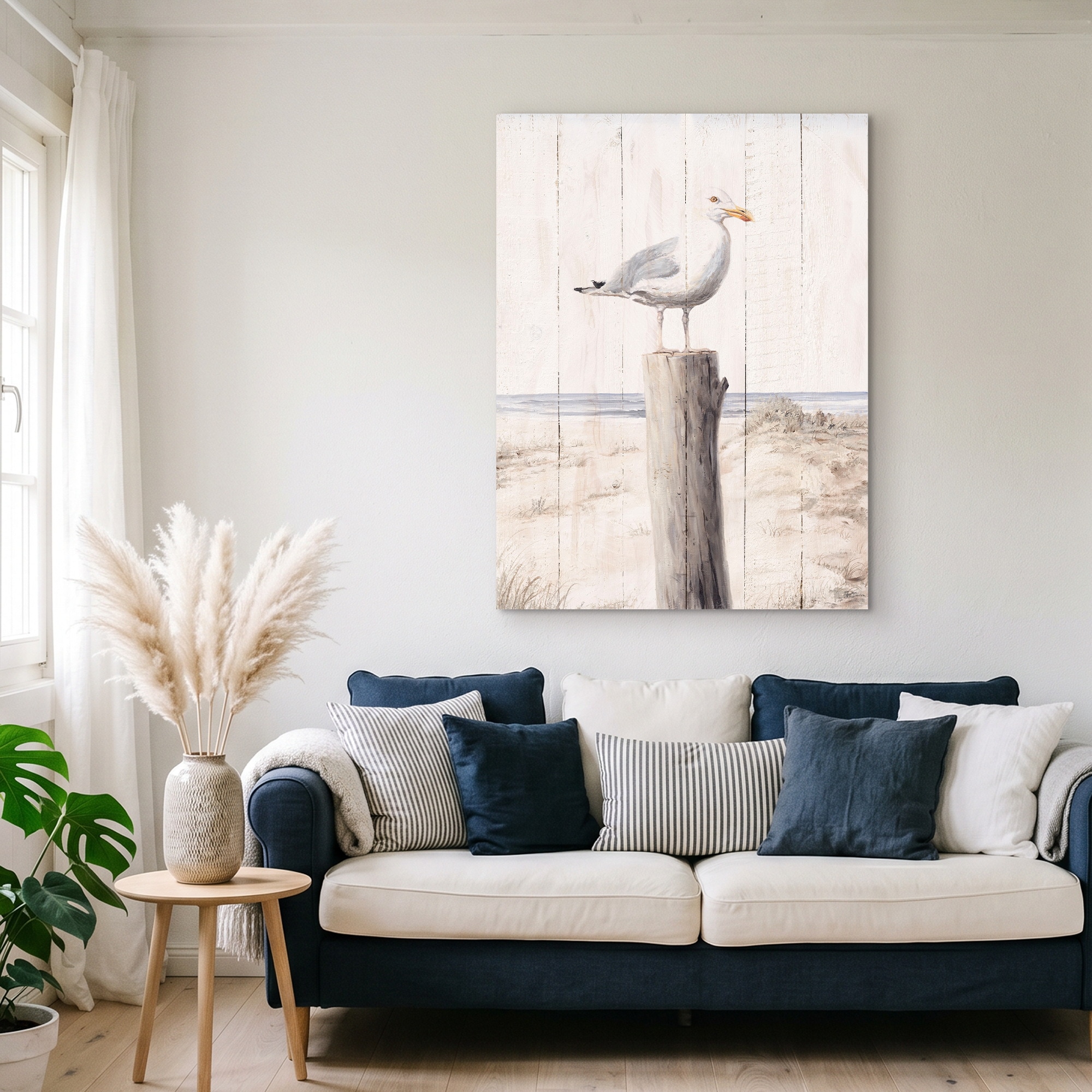 GOODproduct Wandbild »Möwe mit Holzoptik« Vogelbilder 1 Stk. tlg.