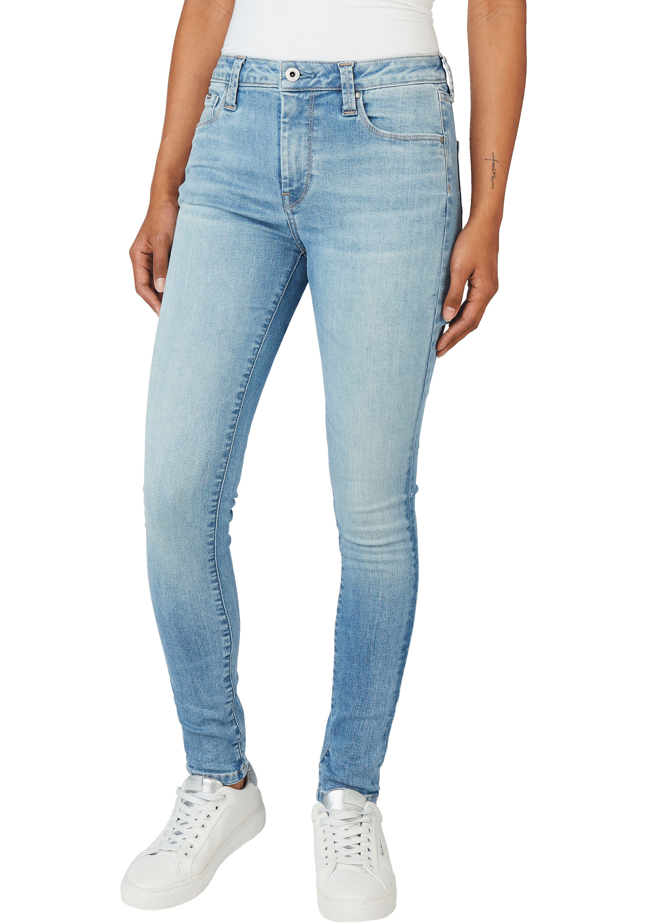 Pepe Jeans Röhrenjeans »REGENT«, in Skinny Passform mit hohem Bund aus seidig bequemem Stretch Denim