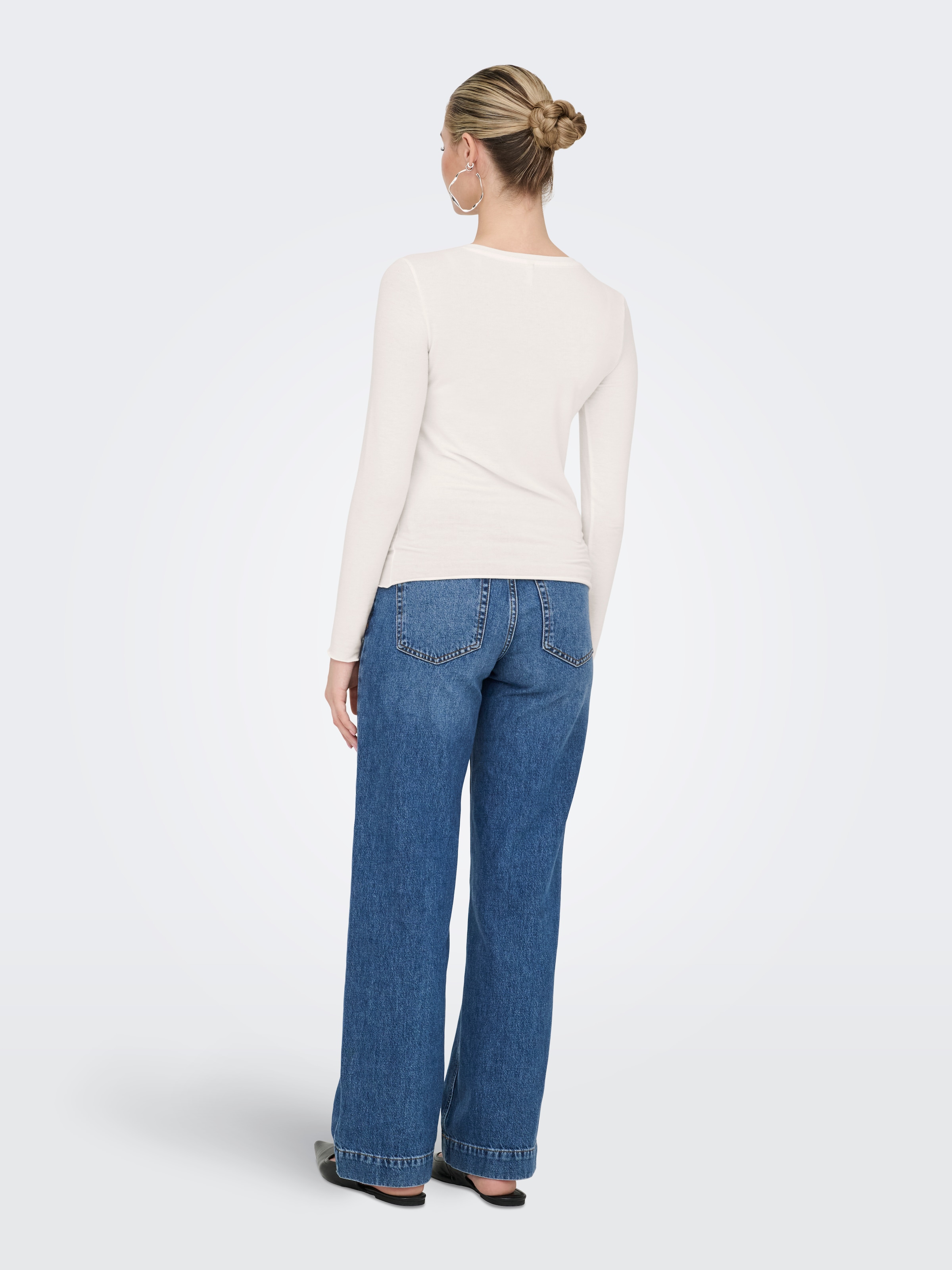 ONLY T-shirt à manches longues »ONLVIRRO O NECK L/S TOP BOX JRS« Materialmix, regular fit