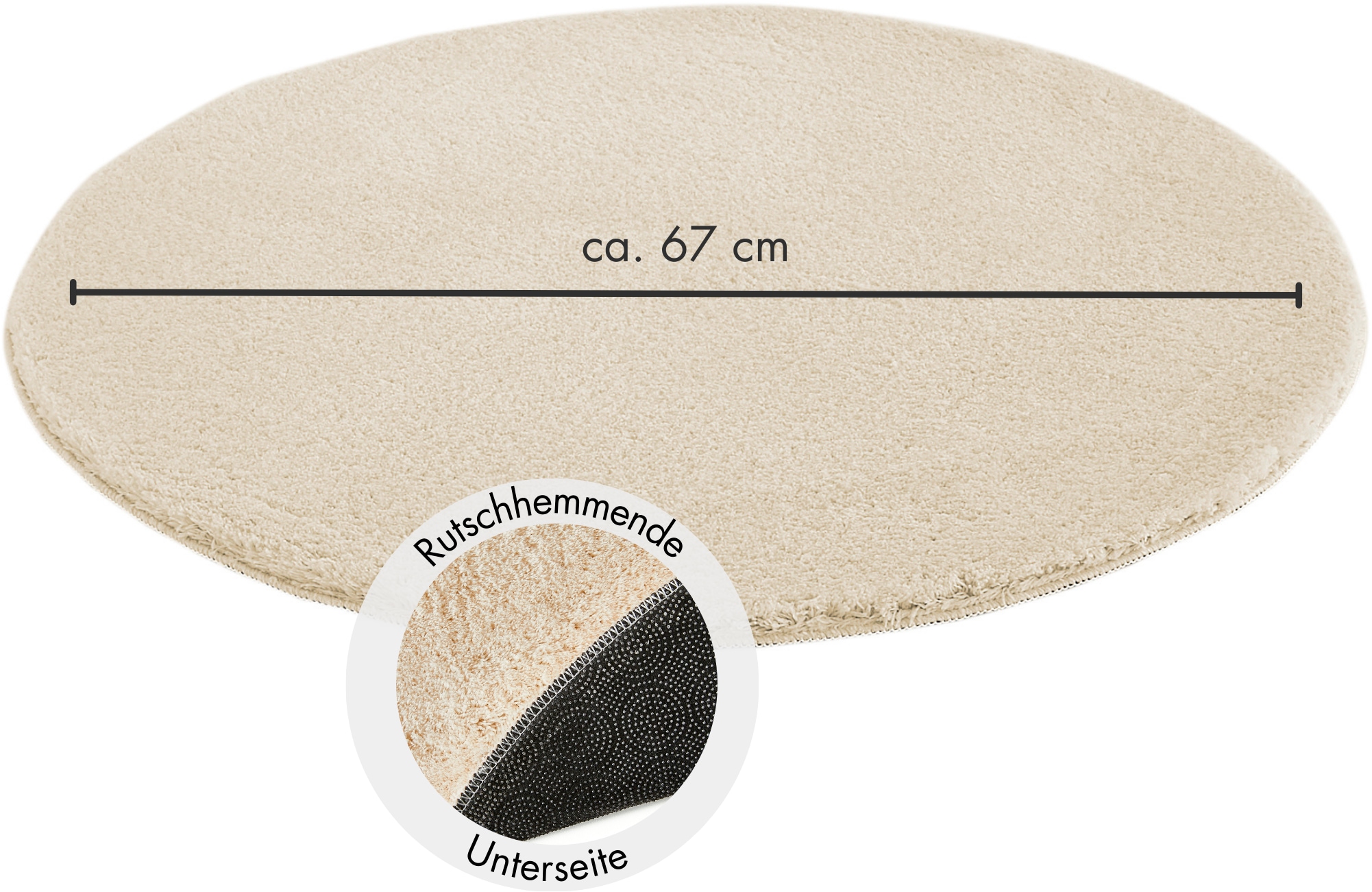 Andiamo Tapis de bain »Arezzo« Höhe 16 mm Uni Farben, weich & kuschelig, auch in rund und als 2er Set erhältlich