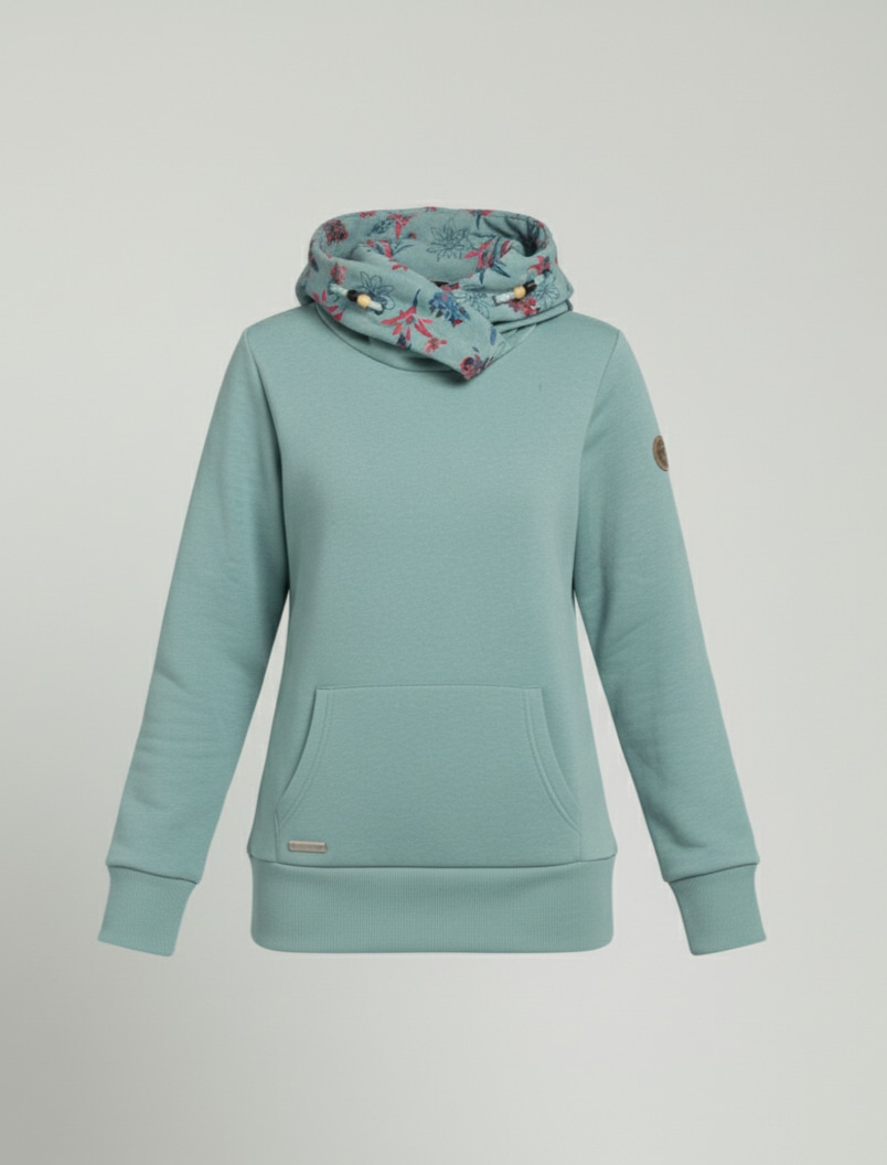 Ragwear Sweatshirt »ANGELLIKA FLOWERS O«, mit asymmetrischem Schalkragen