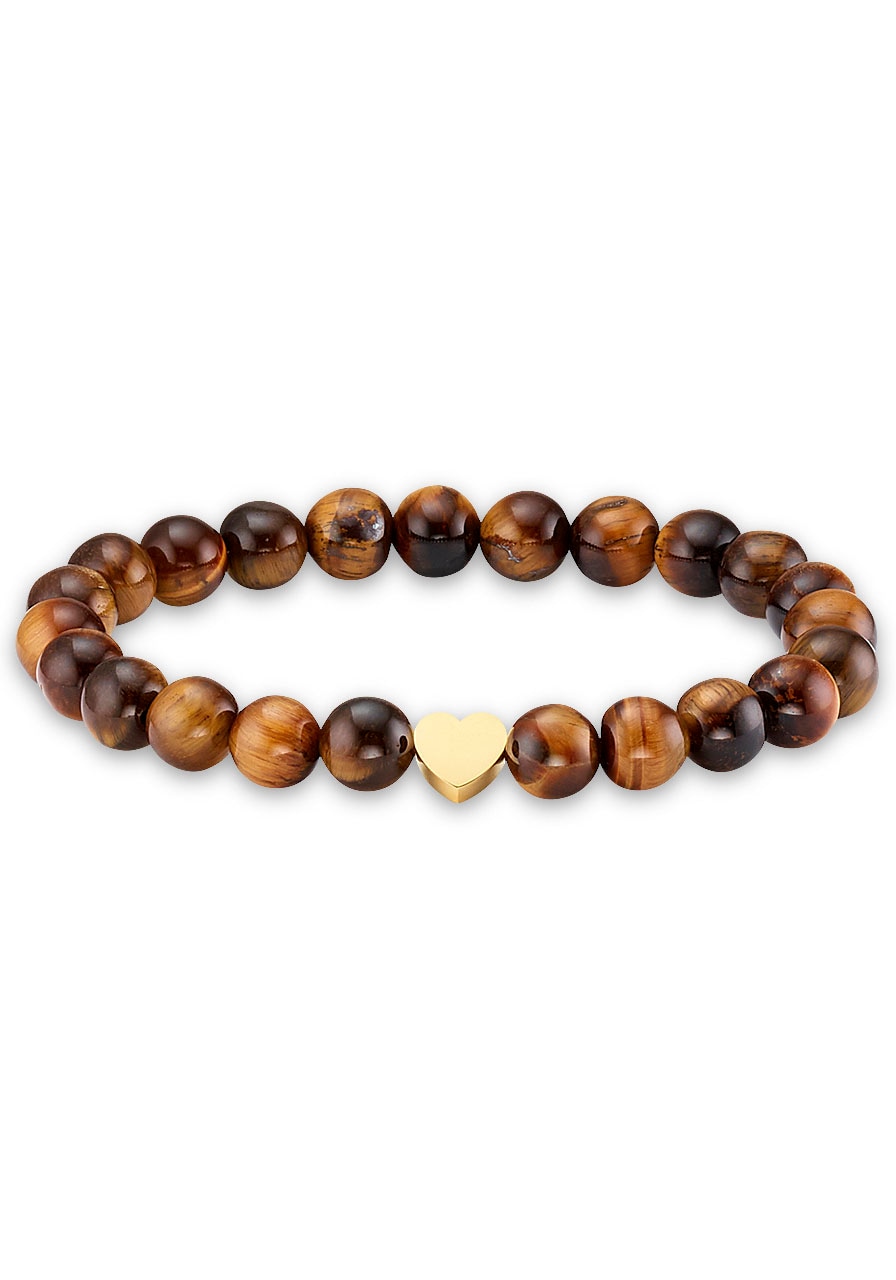 Image of Firetti Armband "Schmuck Geschenk Herz Element, Steinarmband, Partnerarmband" Made in Germany - mit Onyx oder Tigerauge