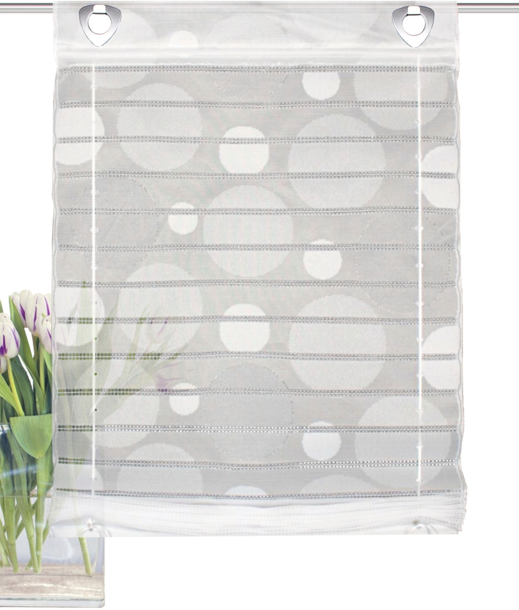 Image of HOME WOHNIDEEN Raffrollo »PILORI«, mit Ösen, freihängend, Kreise bei Ackermann Versand Schweiz