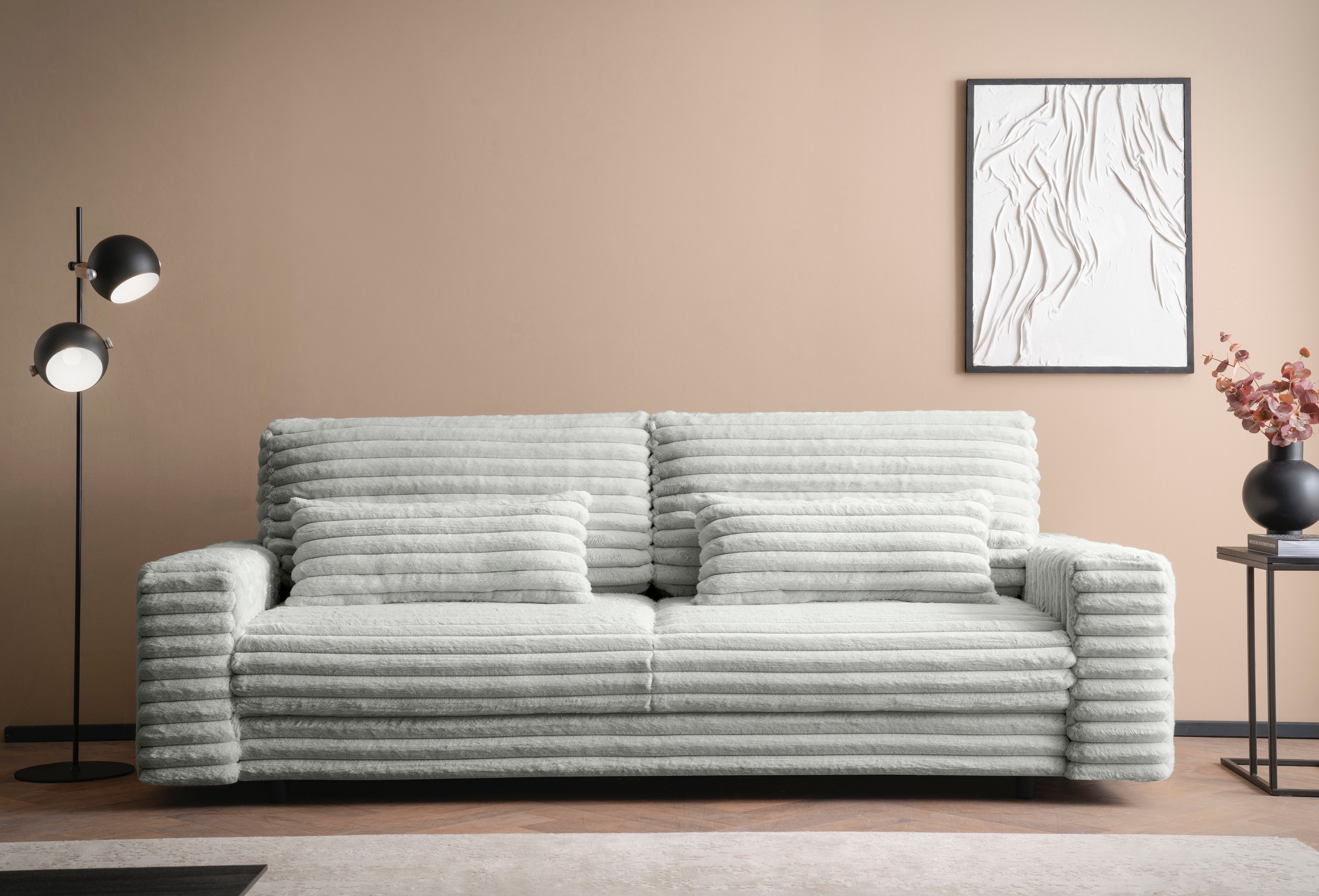 LeGer Home by Lena Gercke Schlafsofa »Imoga, Polster mit Schlaffunktion, 3-Sitzer Sofa, Couch mit Bettkasten«, in modernen Farben und Stoffen, Bettfunktion, Liegefläche: 200x150 cm