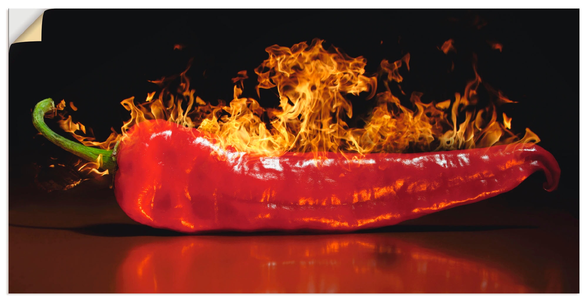Wandbild »Roter scharfer Chilipfeffer«, Lebensmittel, (1 St.), als Alubild,...