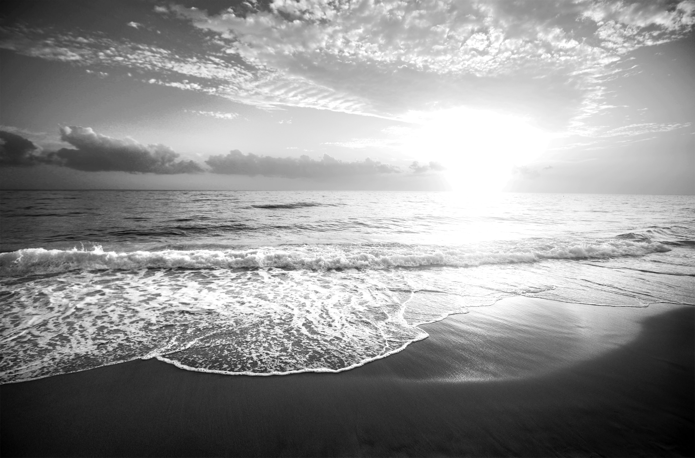Papermoon Papier peint photo »Strand Schwarz & Weiss«