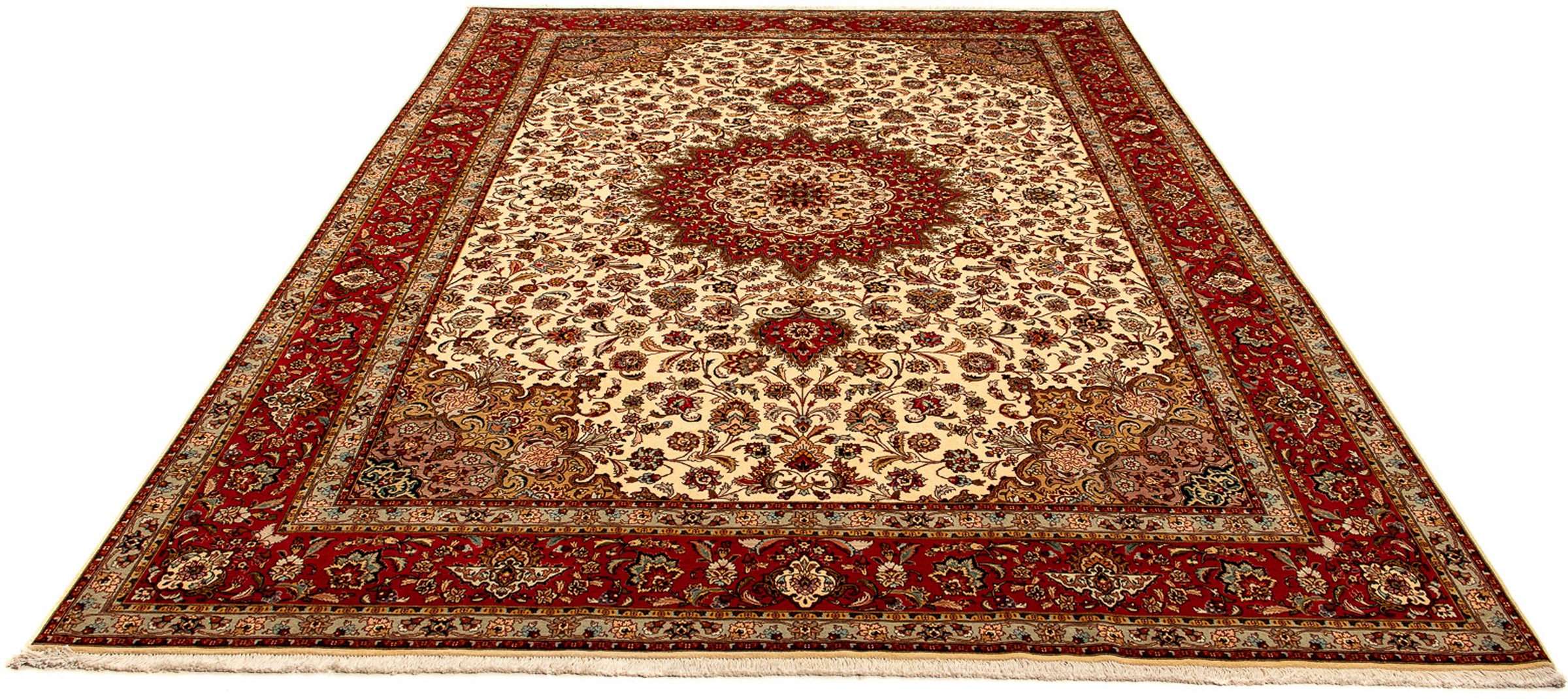 Image of morgenland Orientteppich »Perser - Täbriz - Royal - 354 x 255 cm - beige«, rechteckig, 7 mm Höhe, Wohnzimmer, Handgeknüpft, Einzelstück mit Zertifikat bei Ackermann Versand Schweiz