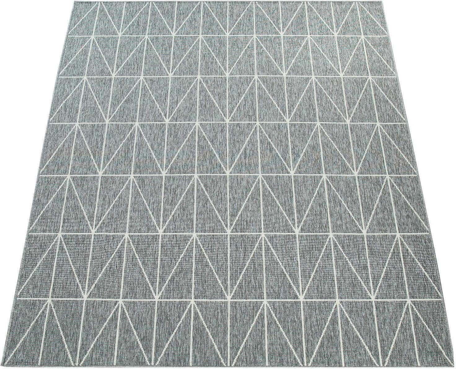 Image of Paco Home Teppich "Brugge 224" rechteckig 4 mm Höhe Flachgewebe, modernes gemetrisches Muster, In- und Outdoor geeignet