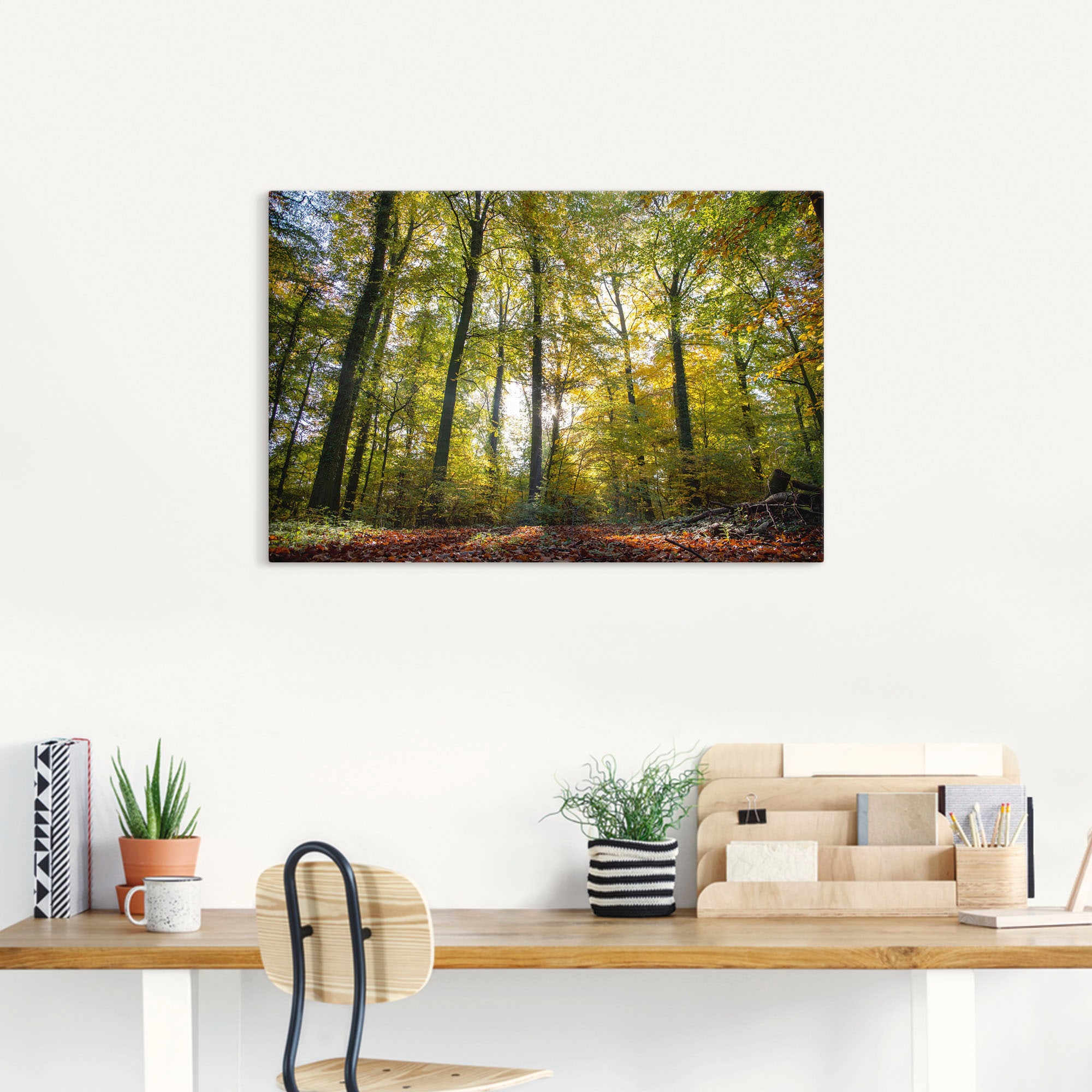 Artland Leinwandbild »Laubwald zum Herbst«, Waldbilder, (1 St.), auf Keilrahmen gespannt