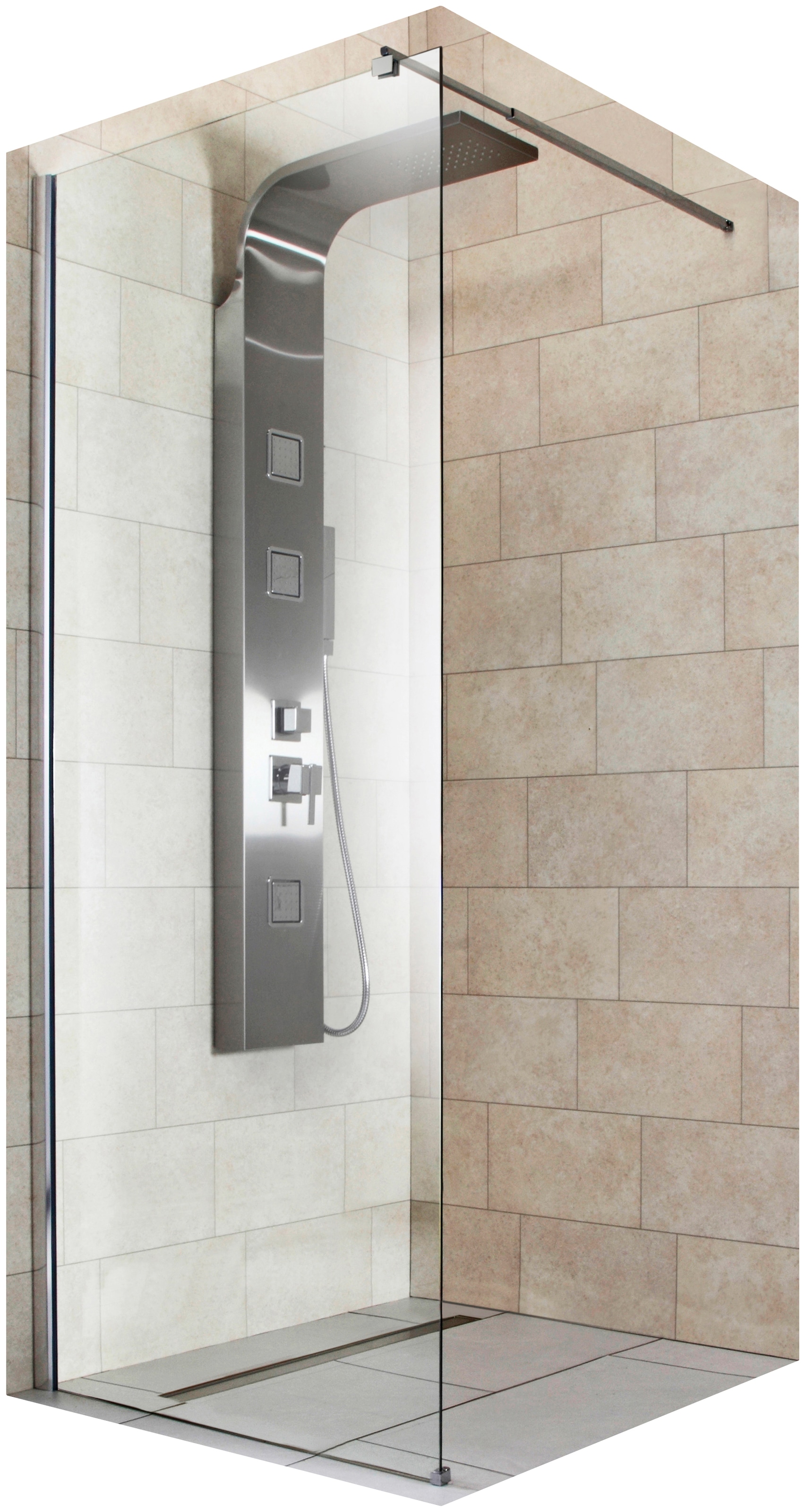 welltime Douche à l'italienne »Tropea light« Inklusive verstellbarem Wandarm