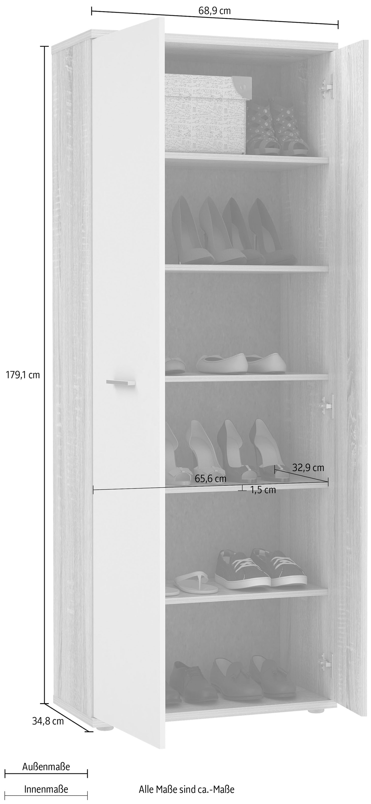 FORTE Armoire à chaussures »Netty« Hauteur env. 179 cm