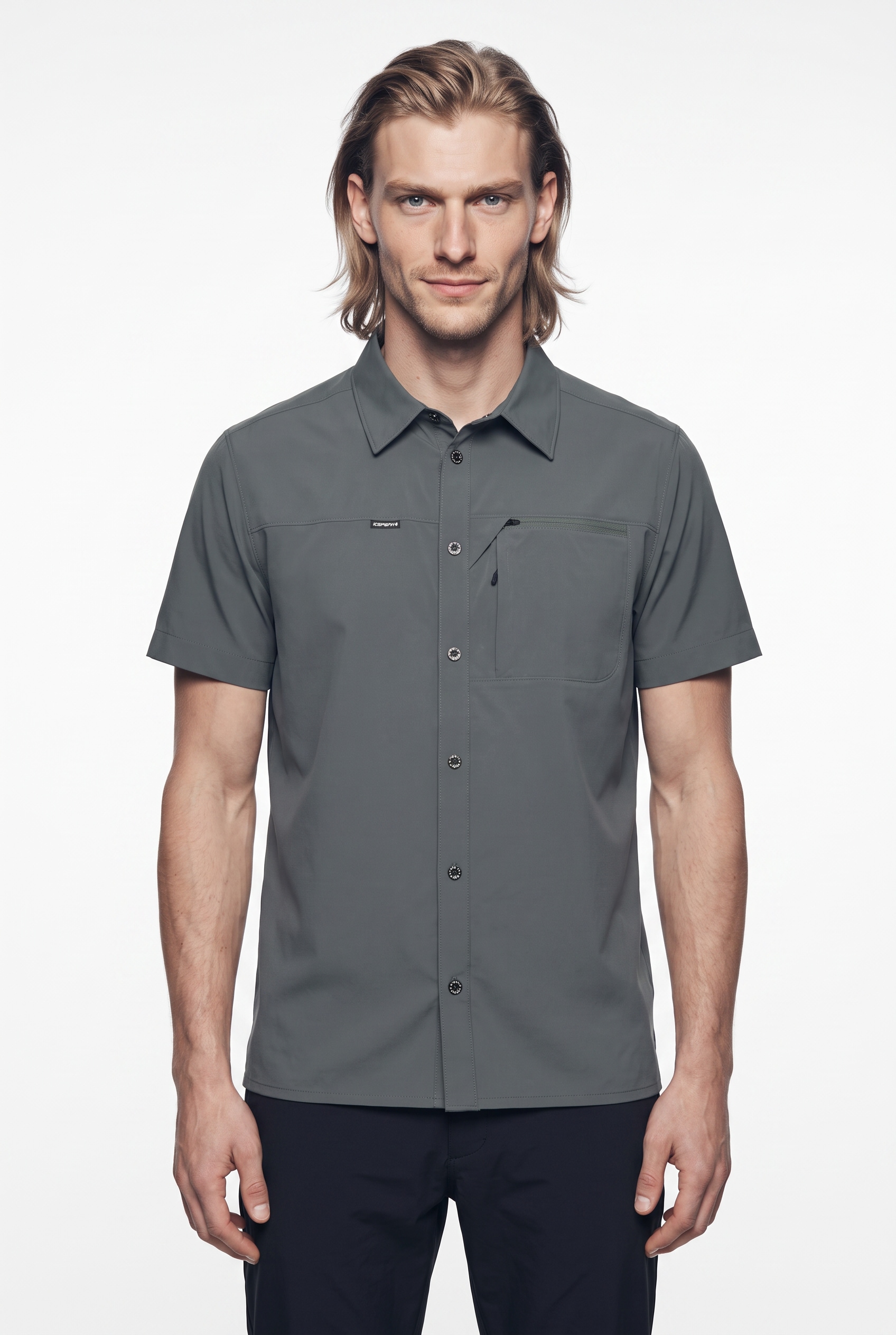 Image of Icepeak Funktionsshirt "H FUNKTIONSHEMD BOXFORD" mit Brusttasche mit Reissverschluss, in 4-Wege-Stretchmaterial