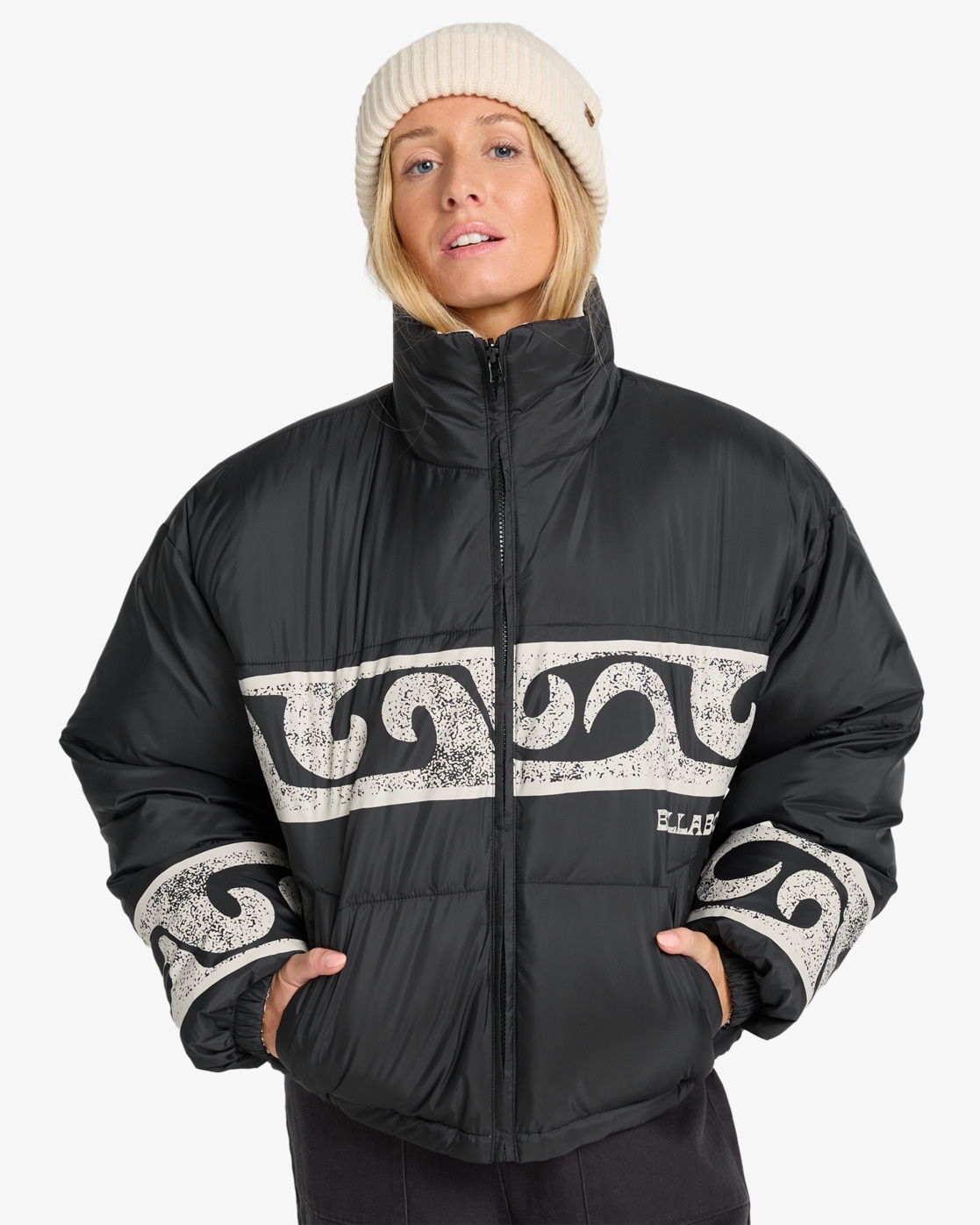 Image of Billabong Steppjacke "COZY PUFFER" ohne Kapuze wasserabweisendes Obermaterial, hochschliessender Kragen, ohne Kapuze