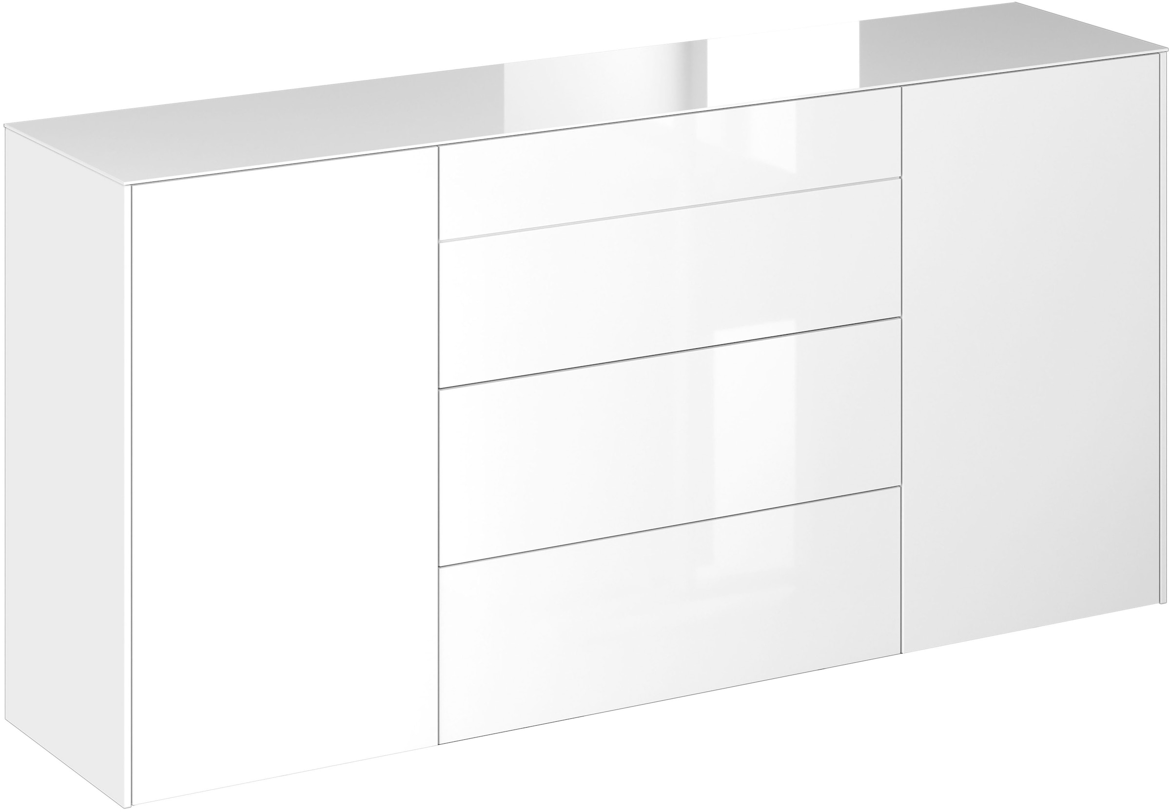 Image of Mäusbacher Kommode Kommode BHT 179/89/42 cm, Push to open, Front+Oberplatte=Glas