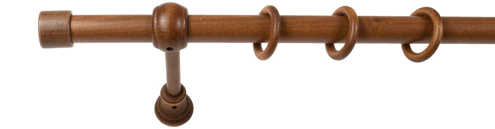 SN DECO GROUP Tringle à rideaux »Cafiro« 1 course-läufig Fixmass 28 mm, Holz, verschiedene Längen und Farben, Komplettset