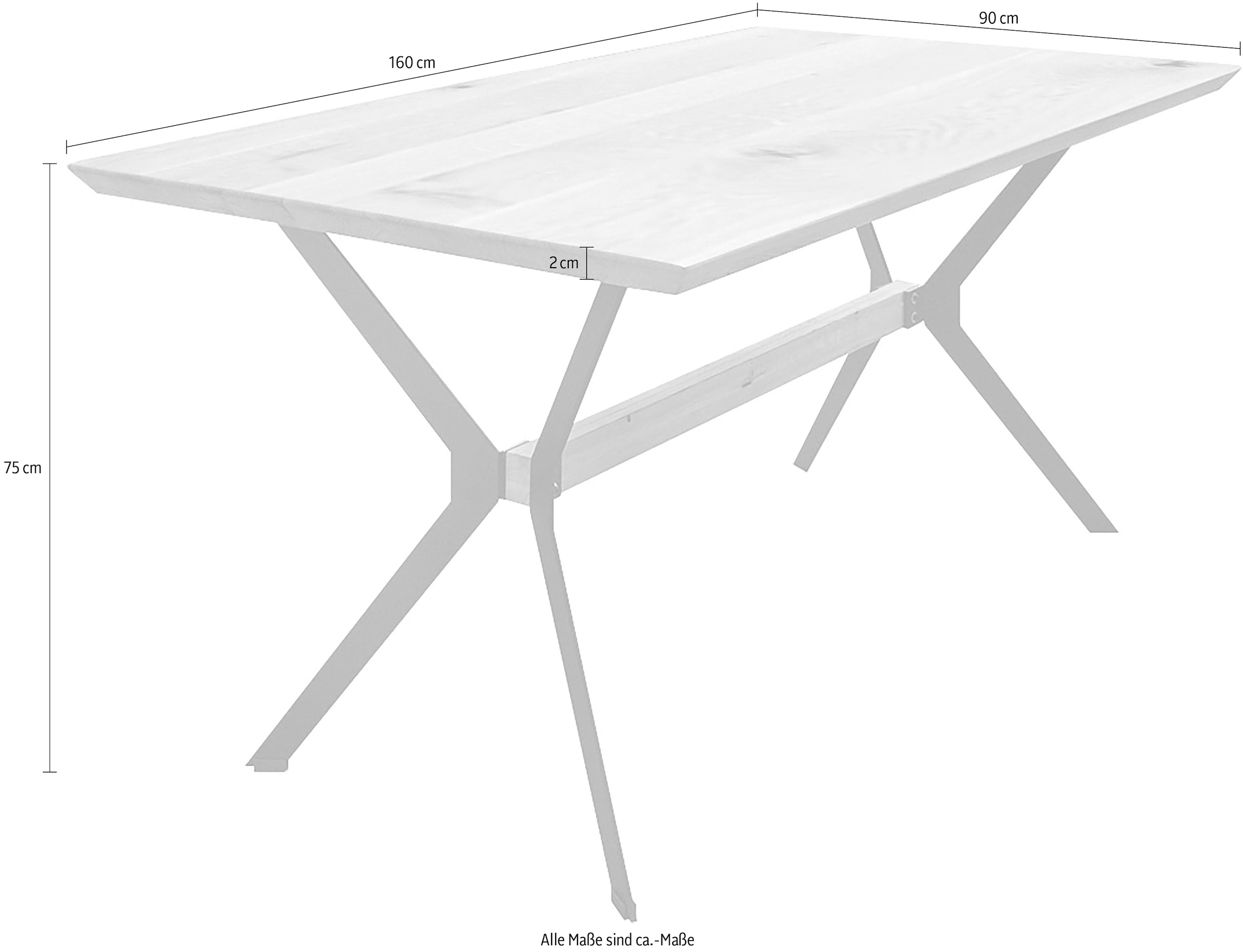 Paroli Table de salle à manger »Sierra« in 3 Breiten