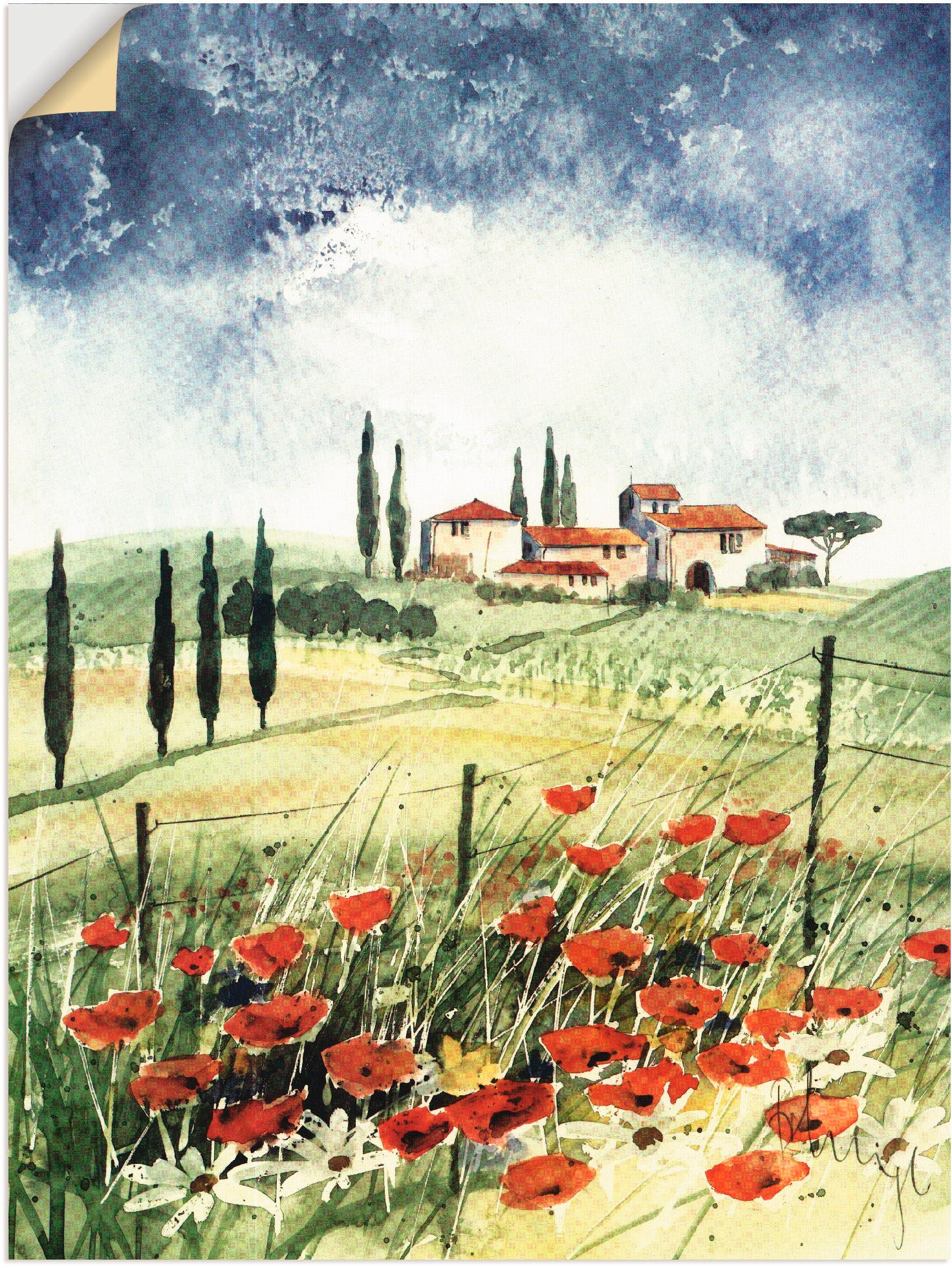 Image of Artland Wandbild »Toskana III«, Europa, (1 St.), in vielen Grössen & Produktarten -Leinwandbild, Poster, Wandaufkleber / Wandtattoo auch für Badezimmer geeignet bei Ackermann Versand Schweiz