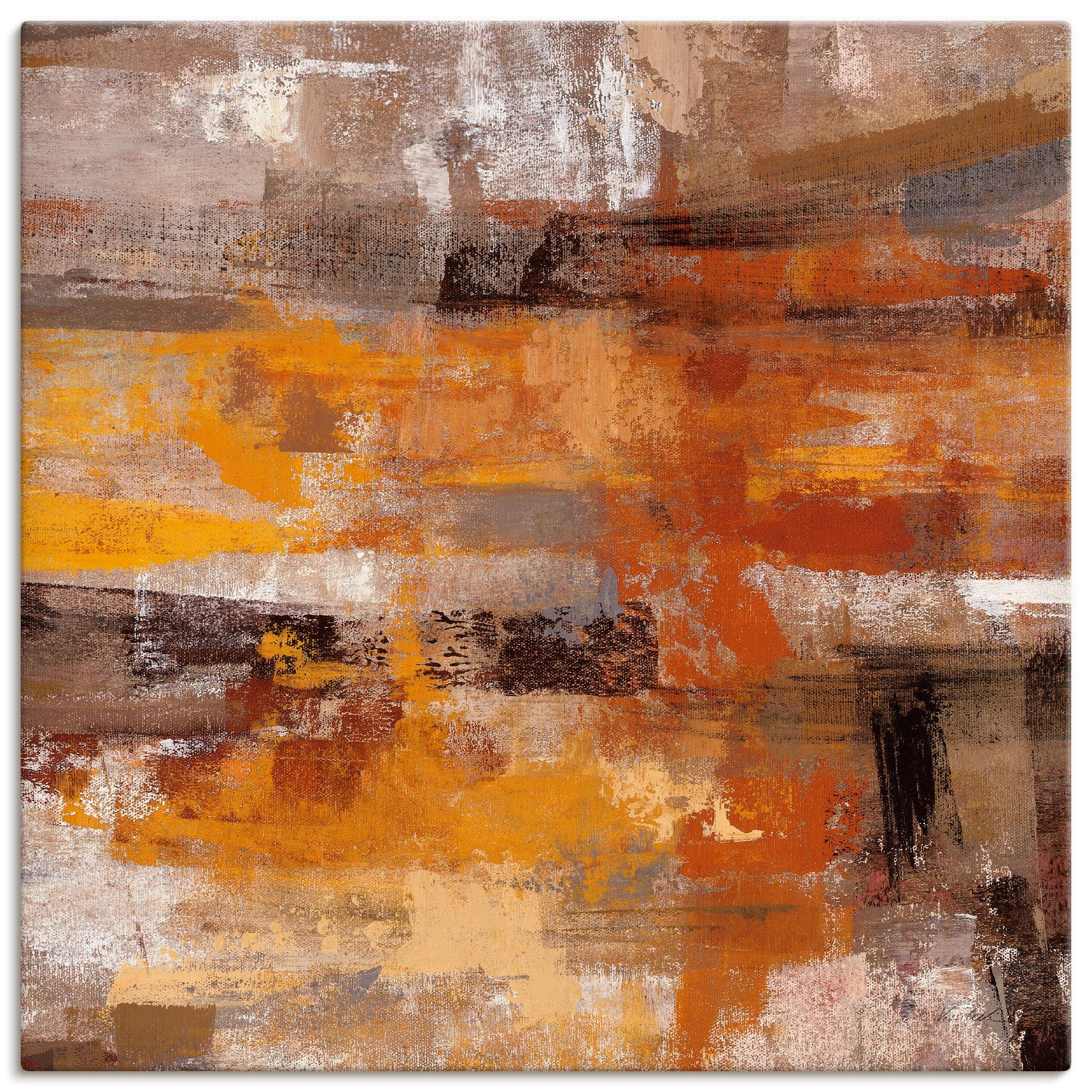 Image of Artland Leinwandbild "Mojave-Strasse" Gegenstandslos 1 Stk. tlg. auf Holzrahmen gespannt