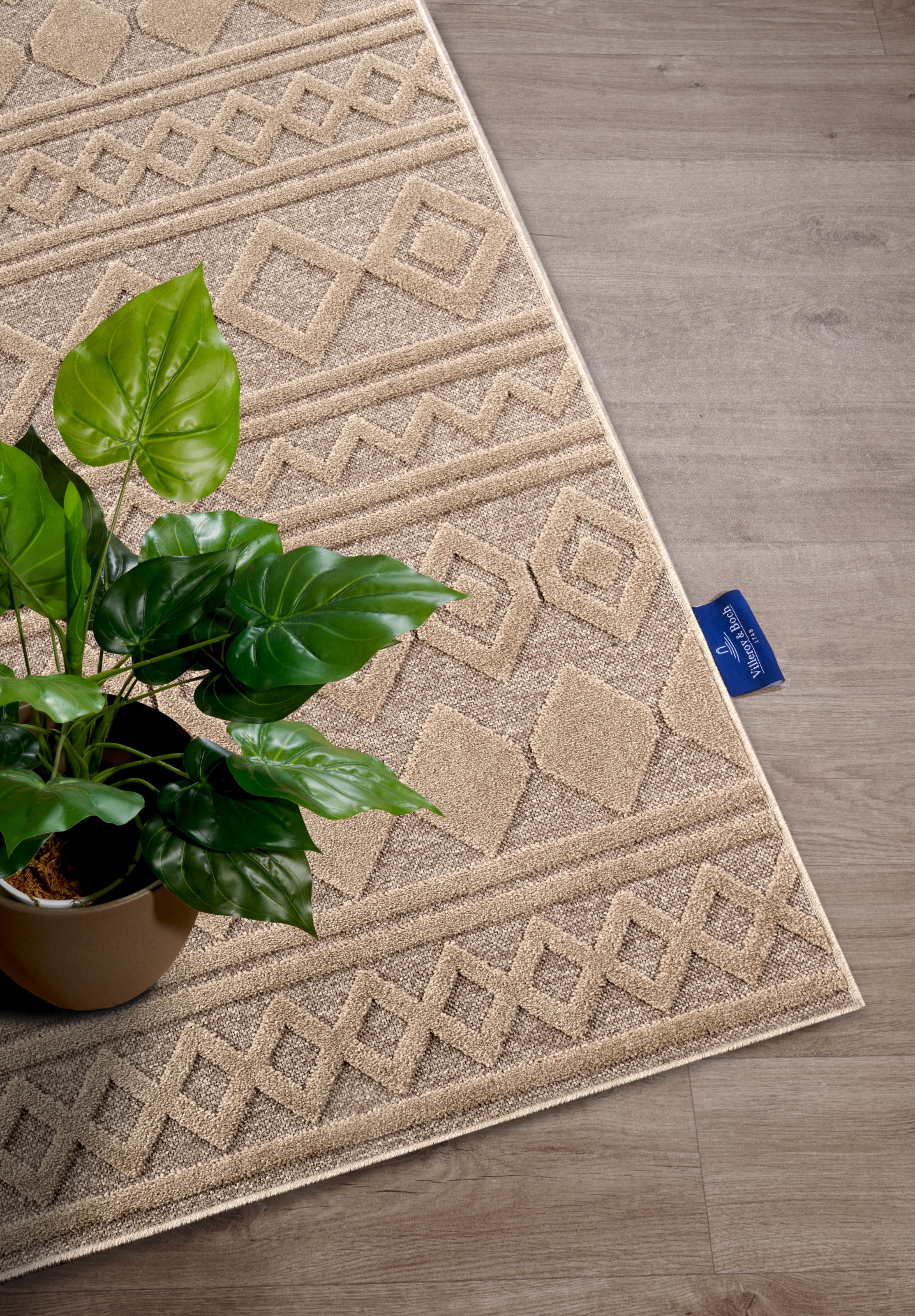 Villeroy & Boch Teppich »Catherine«, rechteckig, 5,5 mm Höhe, Wohnzimmer, Schlafzimmer, Modern, Hoch-Tief Effekt, Flur