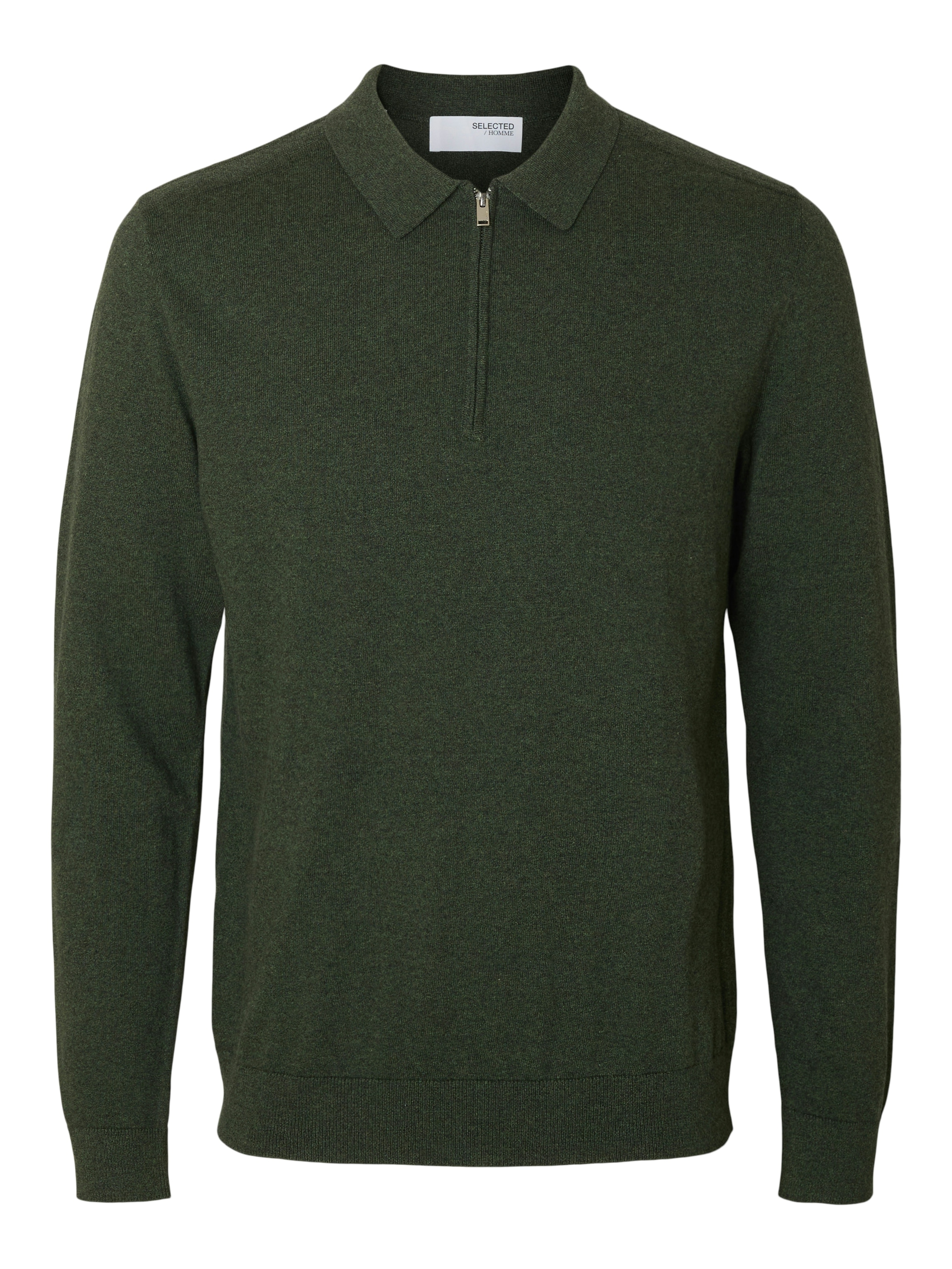 SELECTED HOMME Polokragenpullover »SLHBERG LS HALF ZIP POLO NOOS«